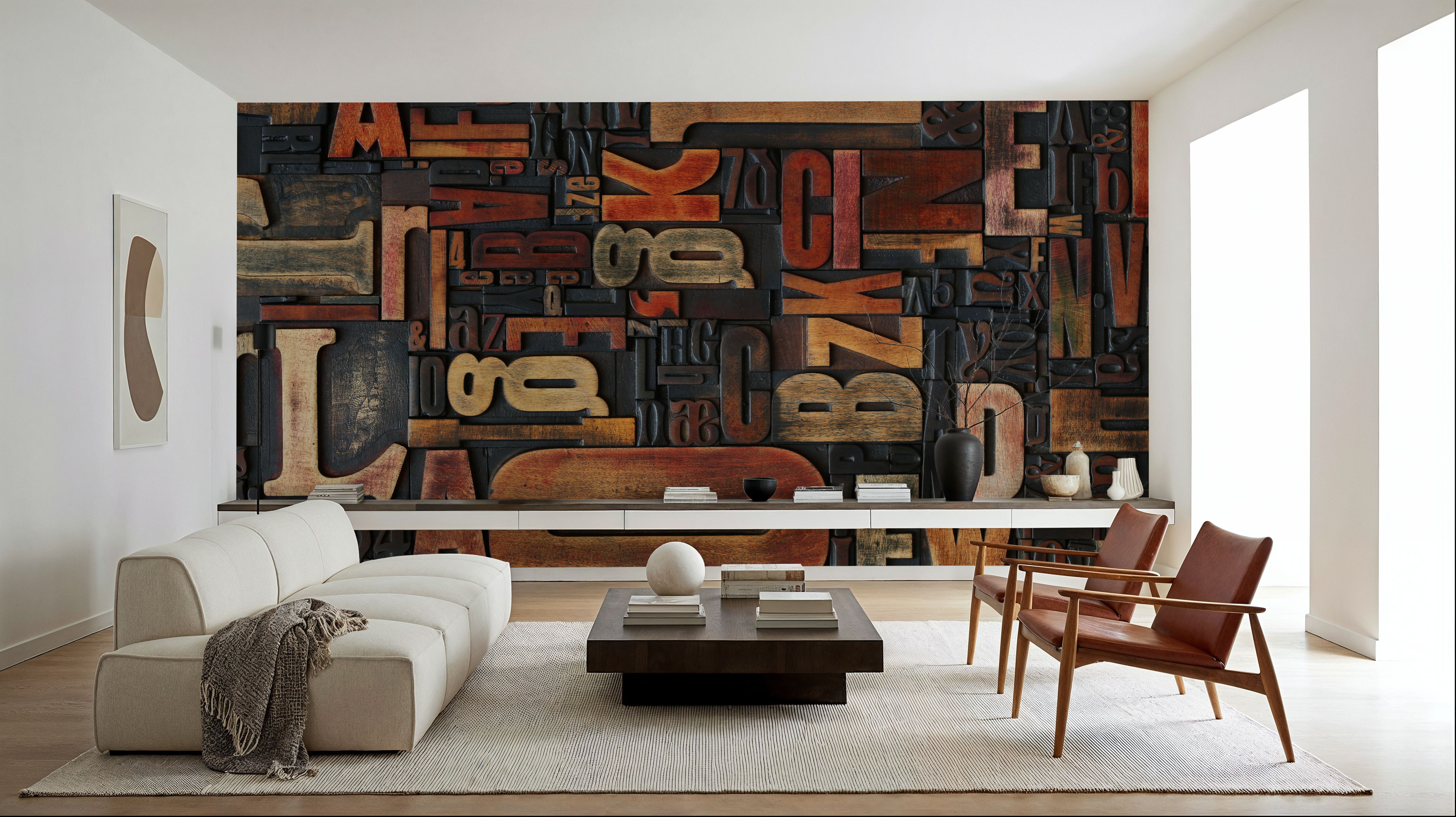 Letterpress Wood, Wallpaper