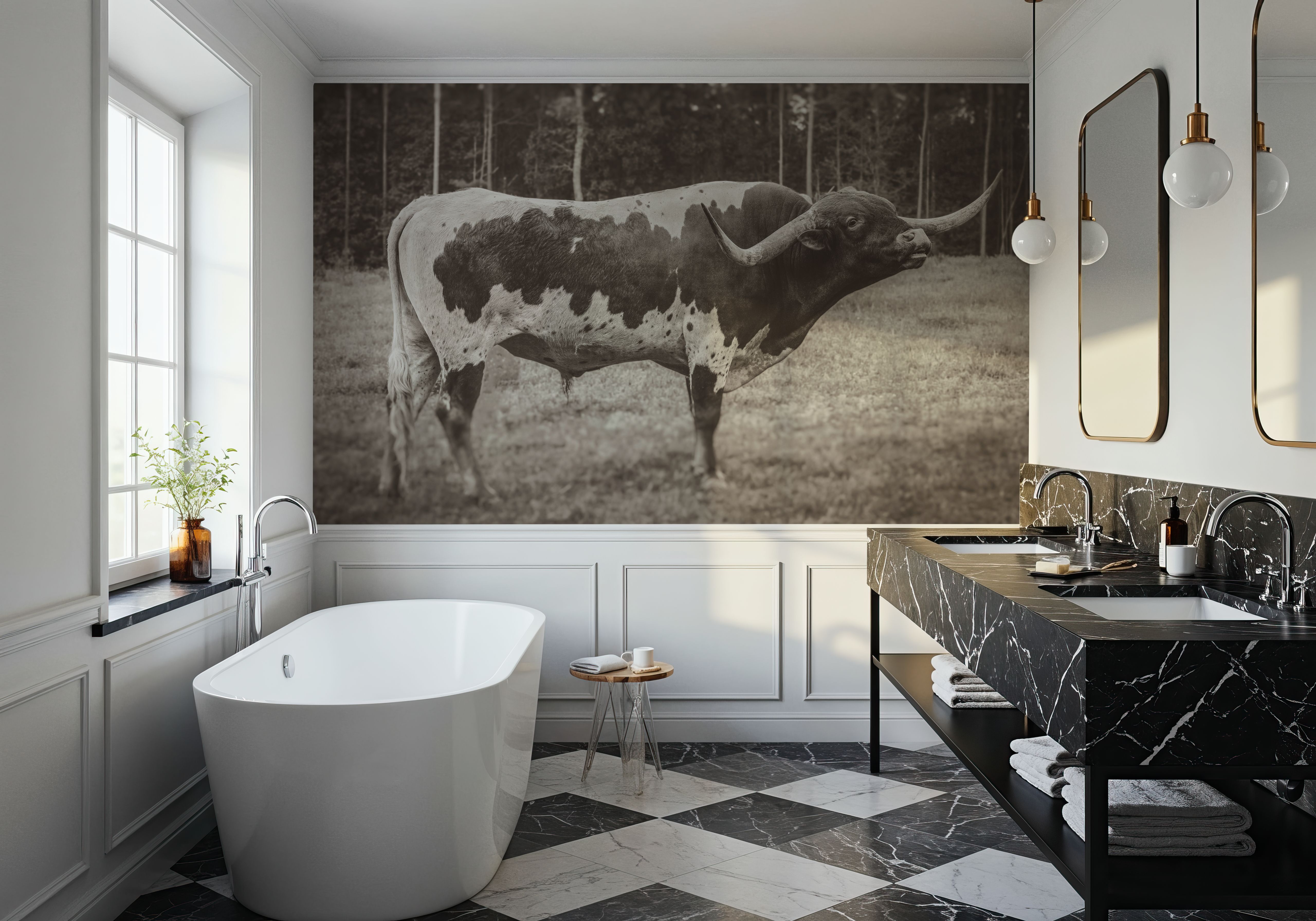 Longhorn Bull Sepia