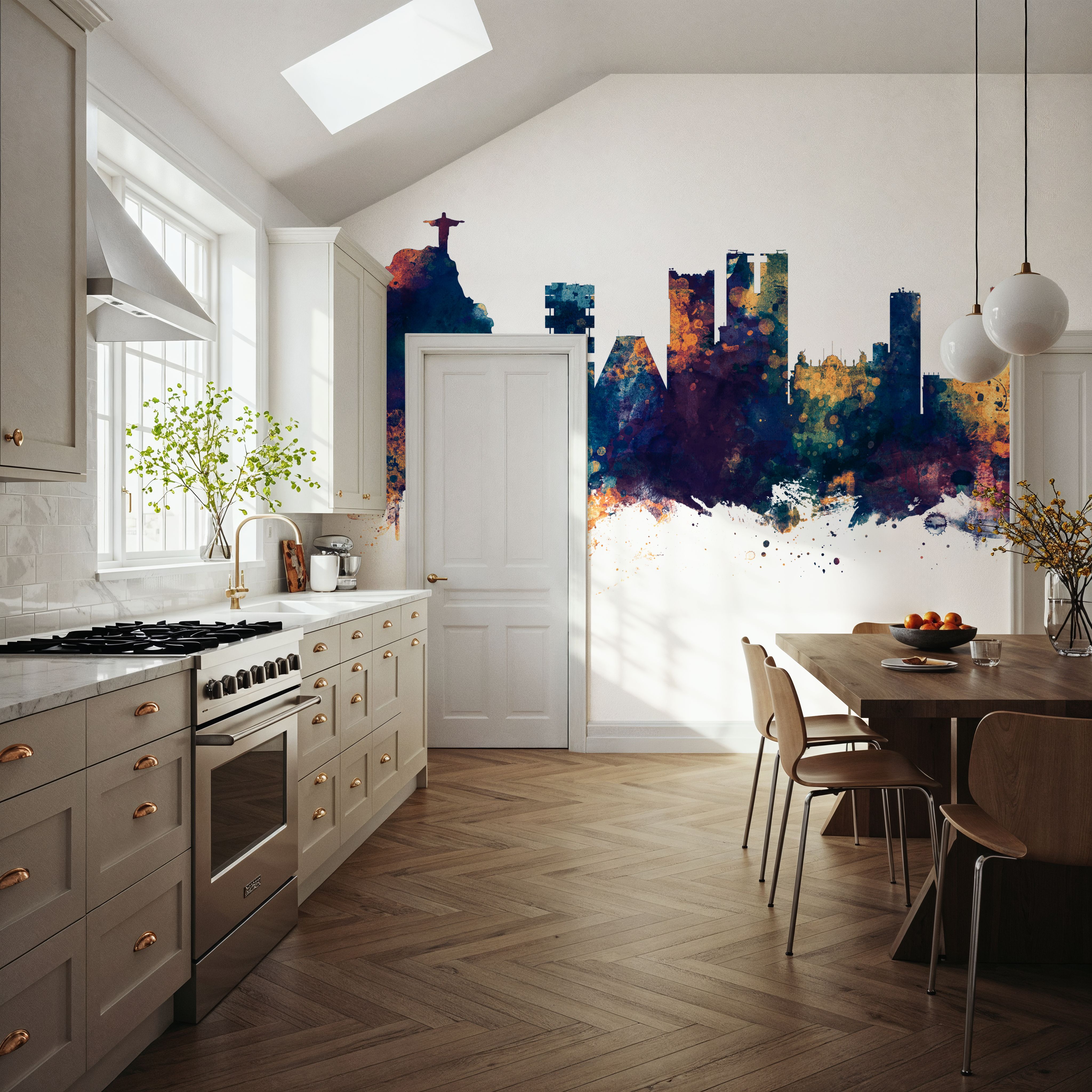 Rio de Janeiro Brazil Skyline Blue & Bronze