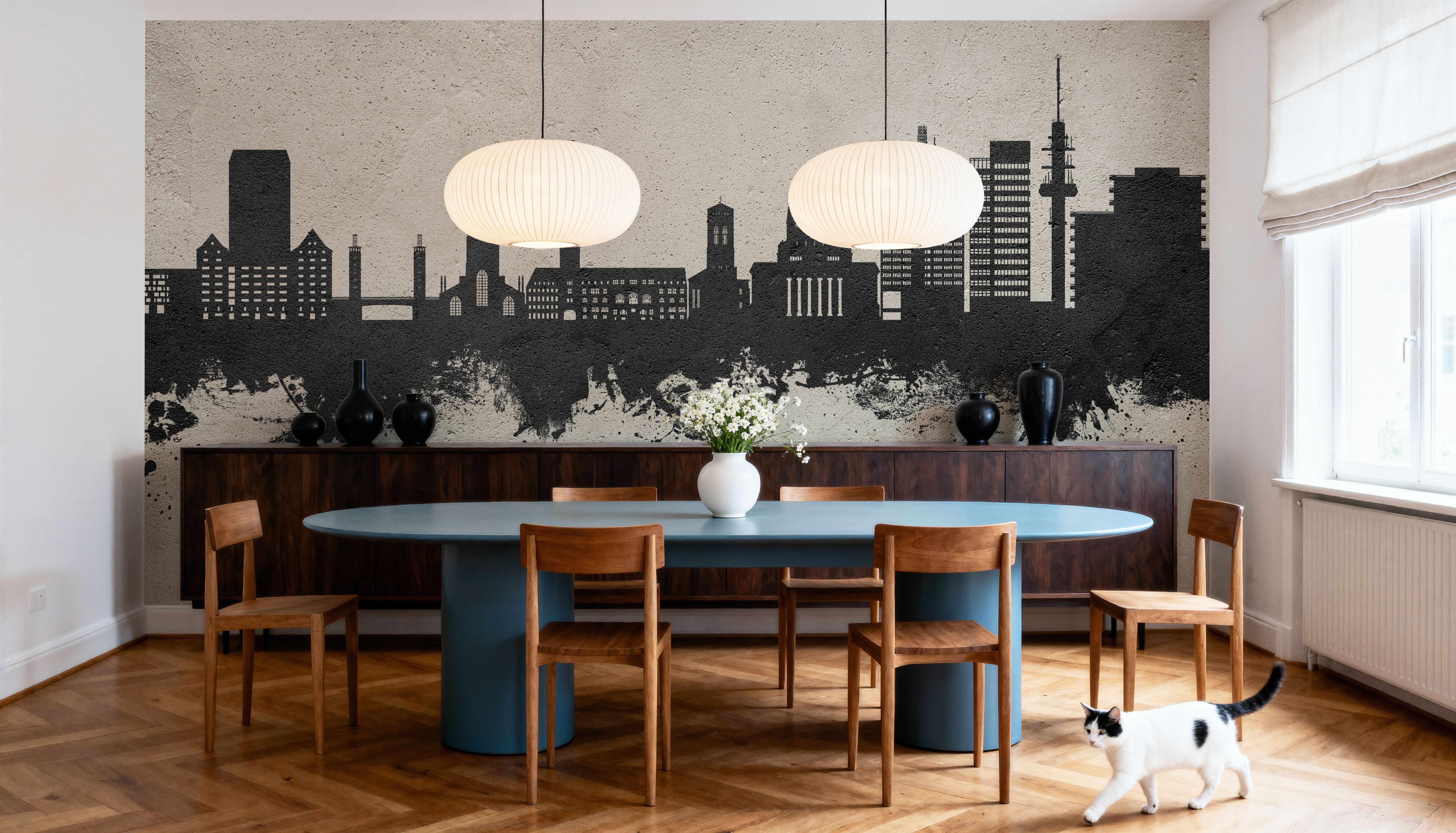 Duisburg Germany Skyline Concrete, Tapeten