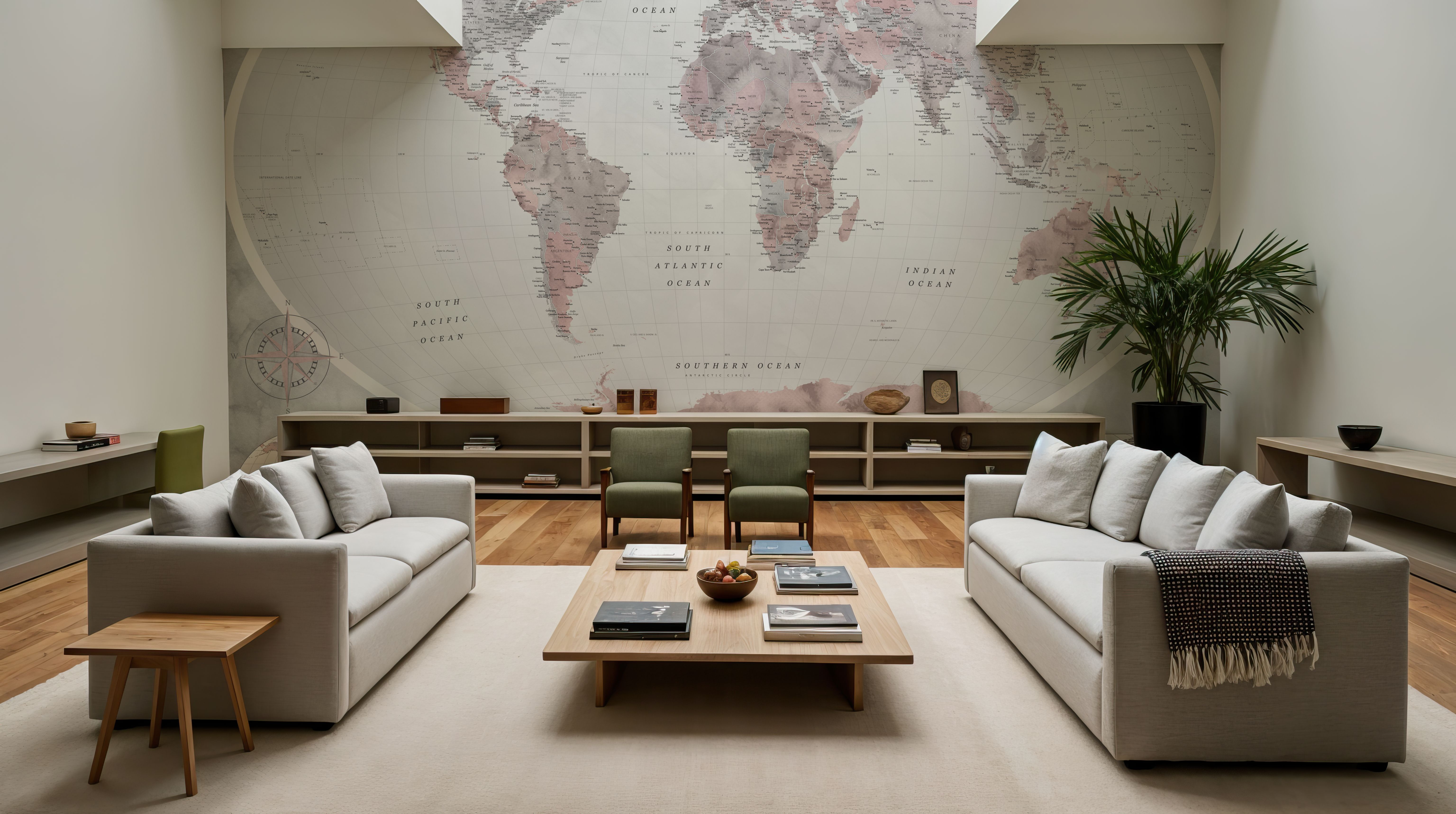 World Map Atlas Red, Wallpaper