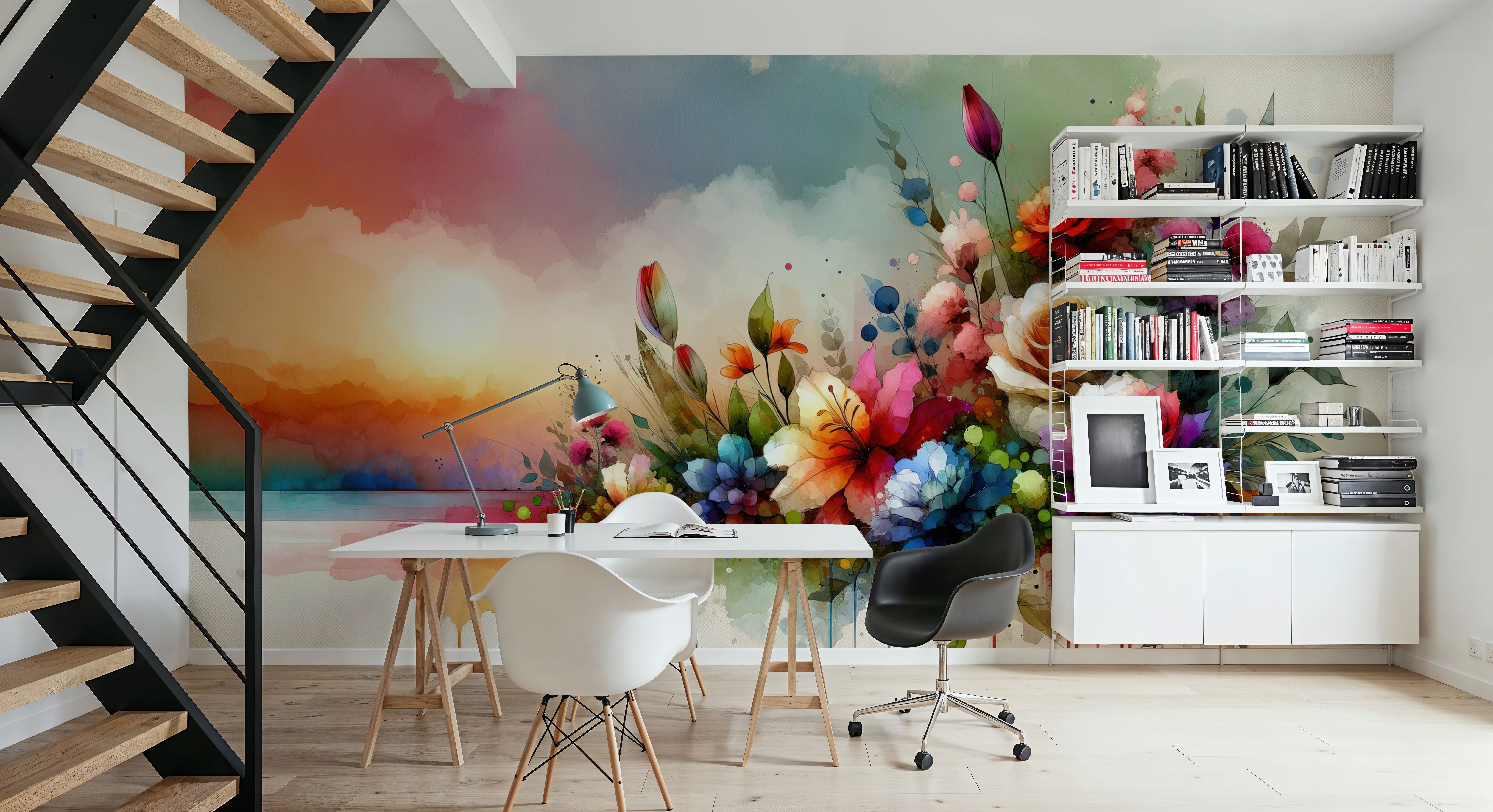 Watercolor Modern Artistic Garden