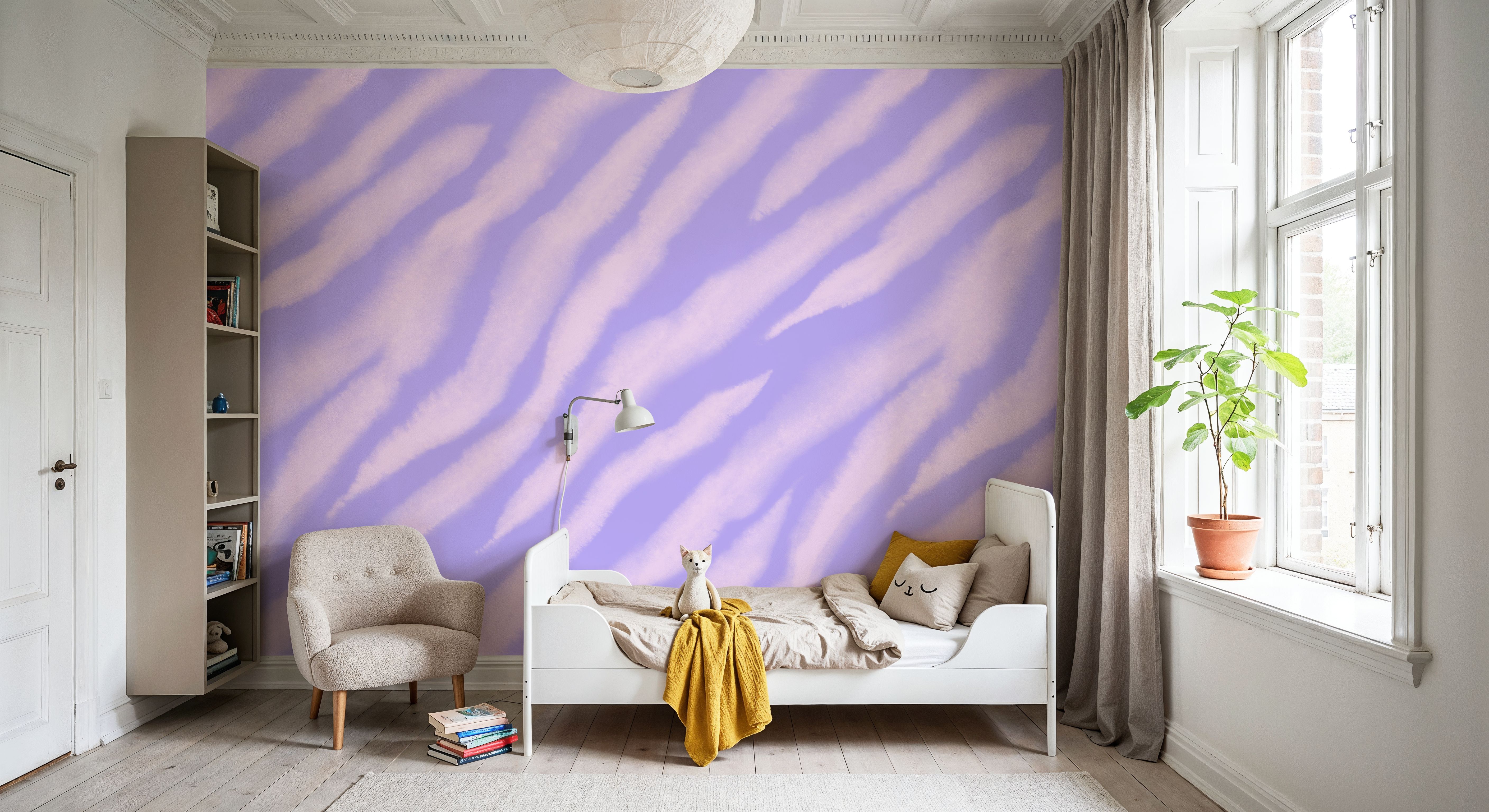 Tiger animal print, Pink on Lilac
