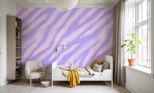 Tiger animal print, Pink on Lilac