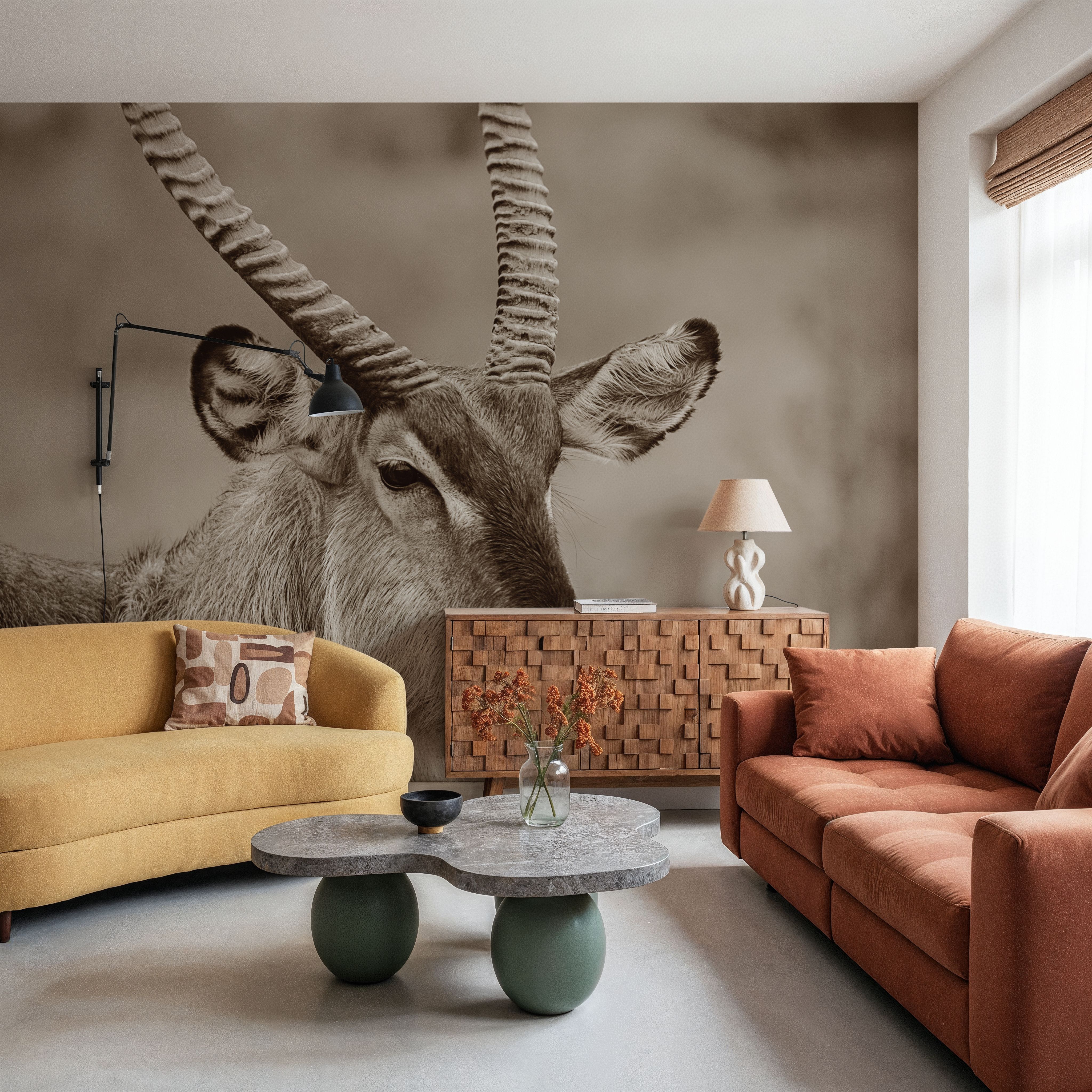 Waterbuck Portrait Sepia