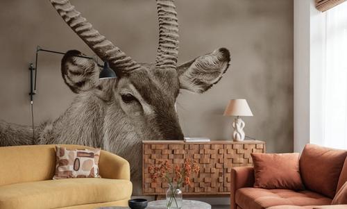 Waterbuck Portrait Sepia