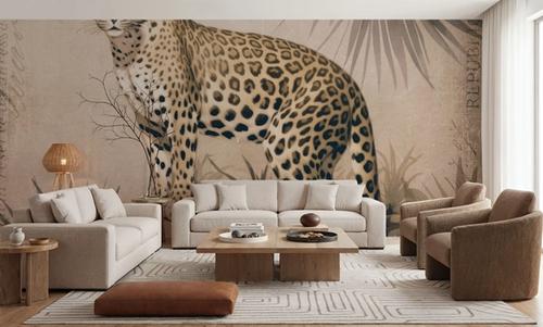 Cheetahs Tropical Jungle Monochrome