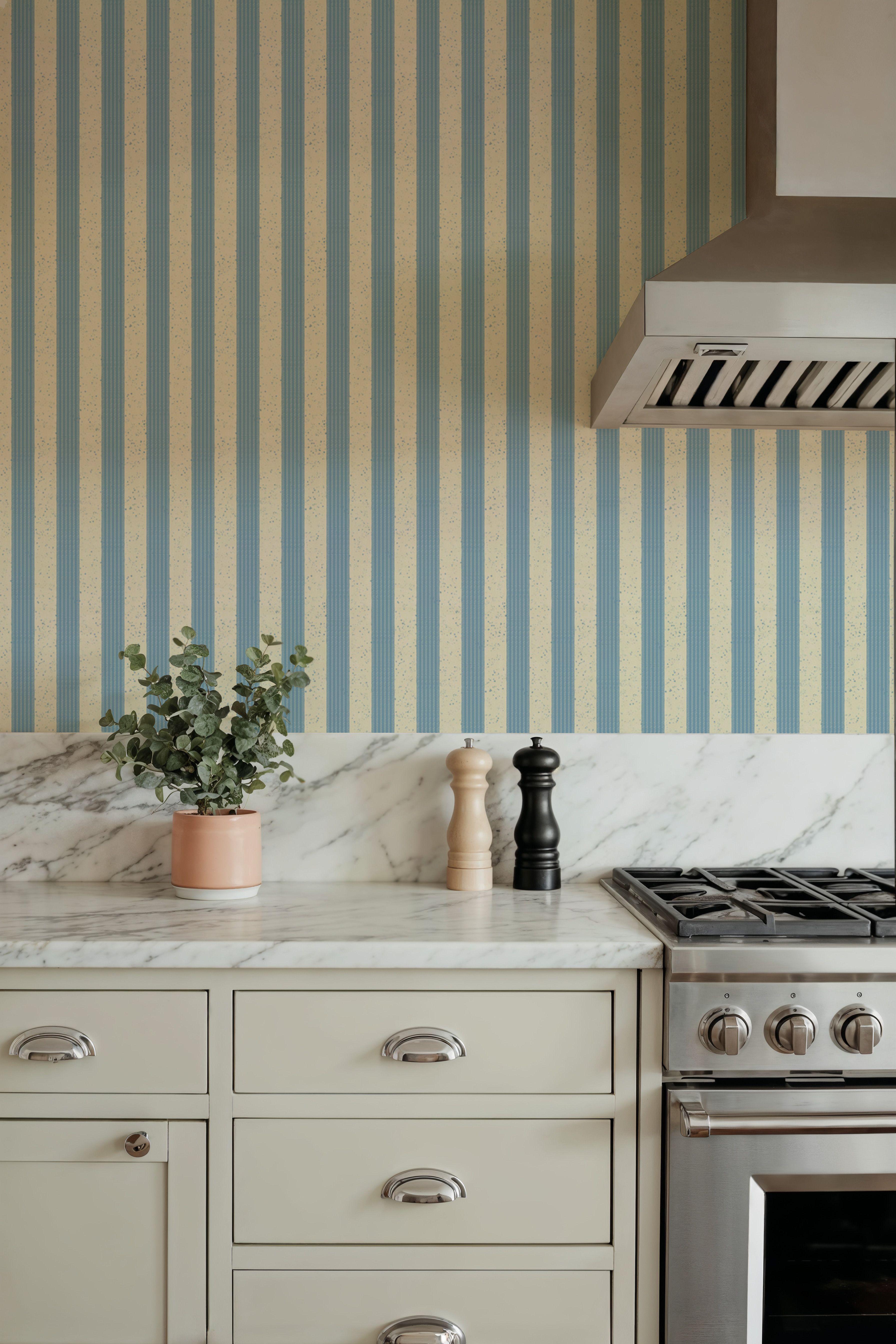Ticking Awning Stripes, Baby Blue