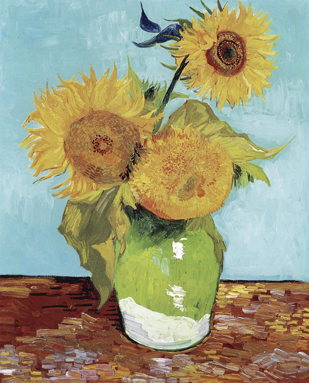 Vase with Three Sunflowers