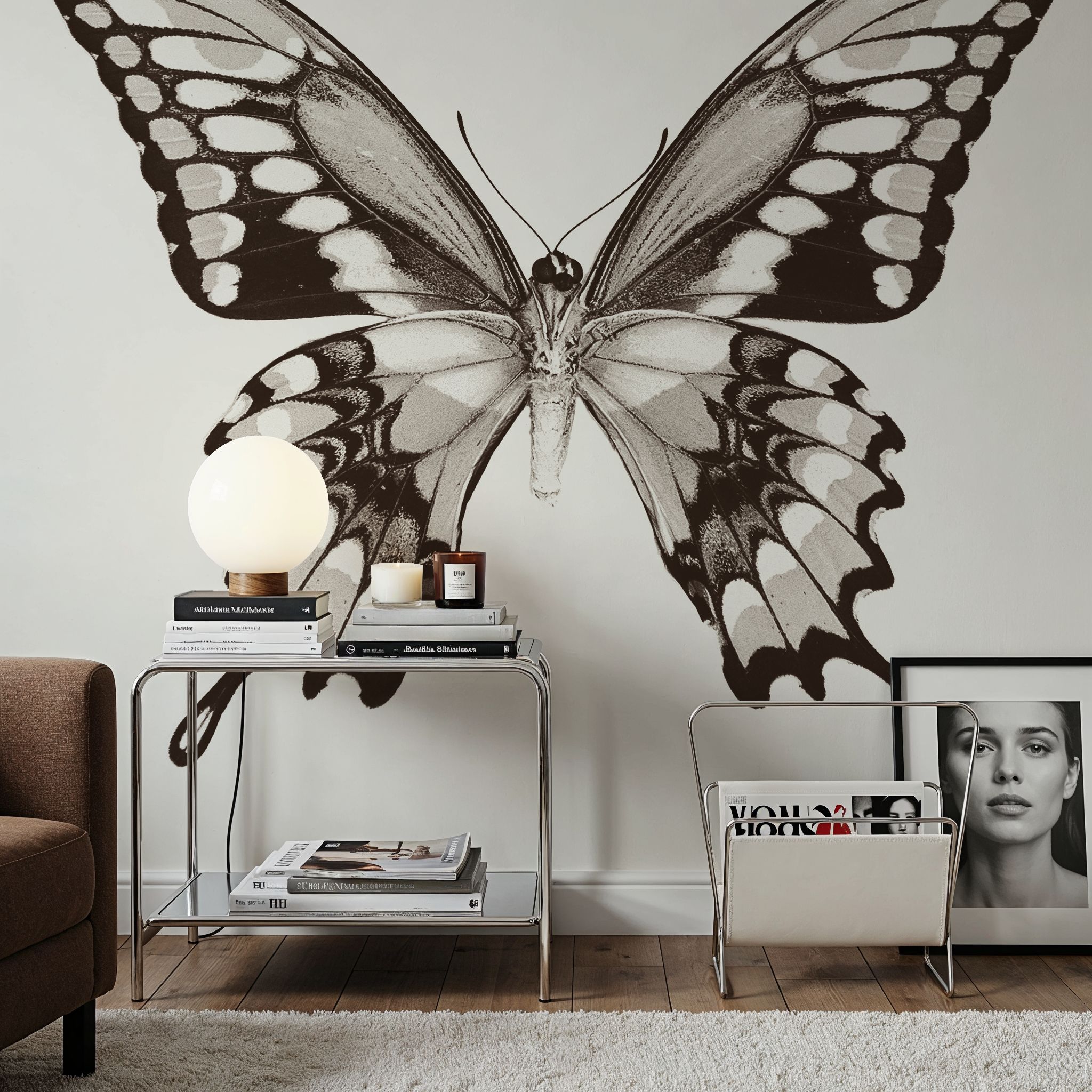 Butterfly VI BW on White