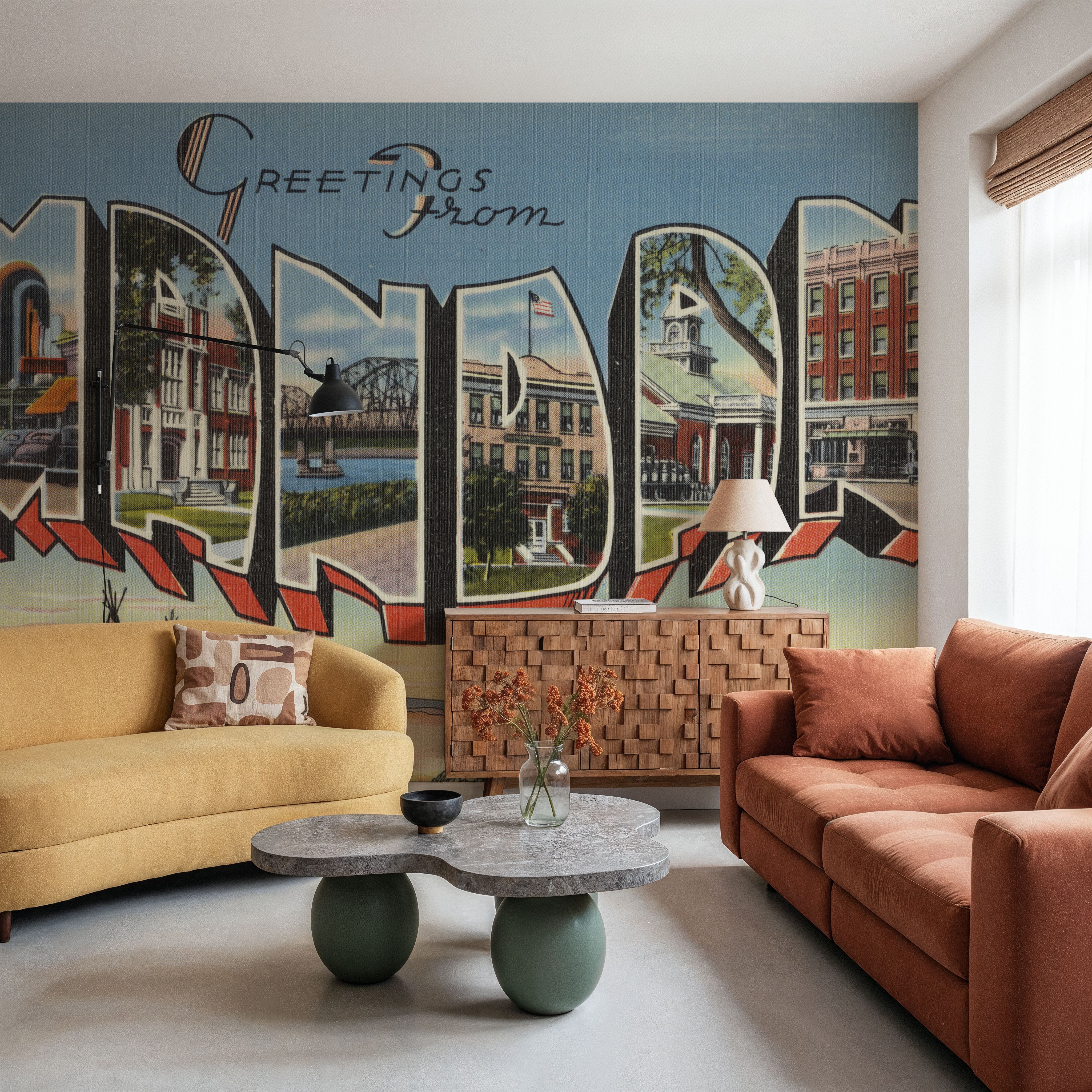 Greetings from Mandan - Screenprint Postcard