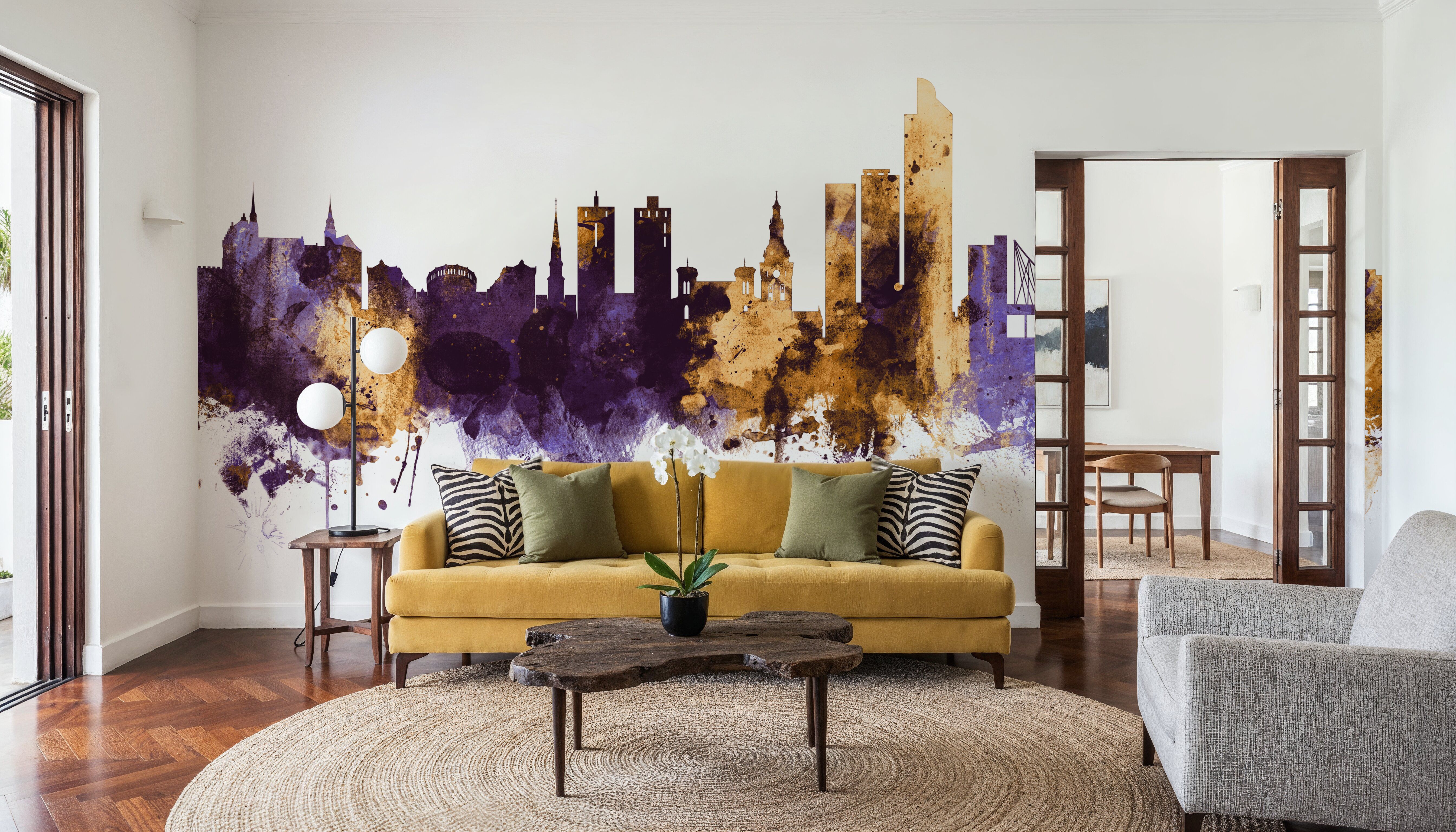 Oslo Skyline Purple & Gold