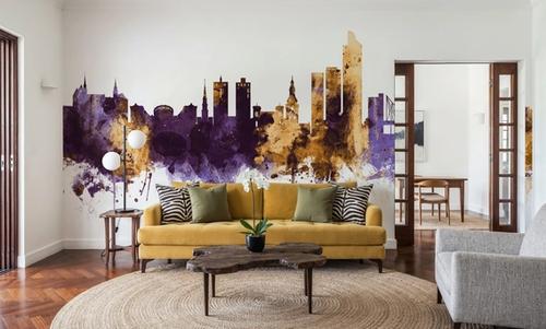 Oslo Skyline Purple & Gold
