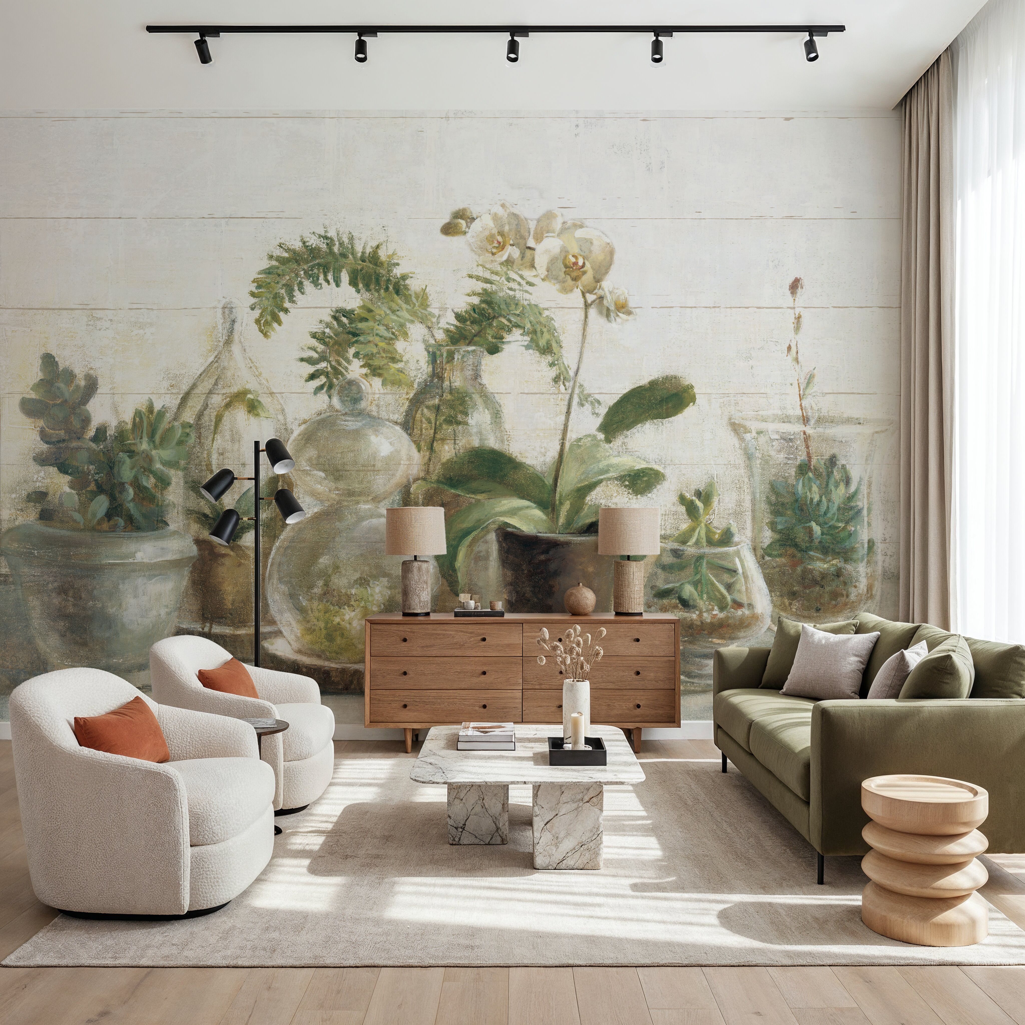 Greenhouse Orchids on Shiplap