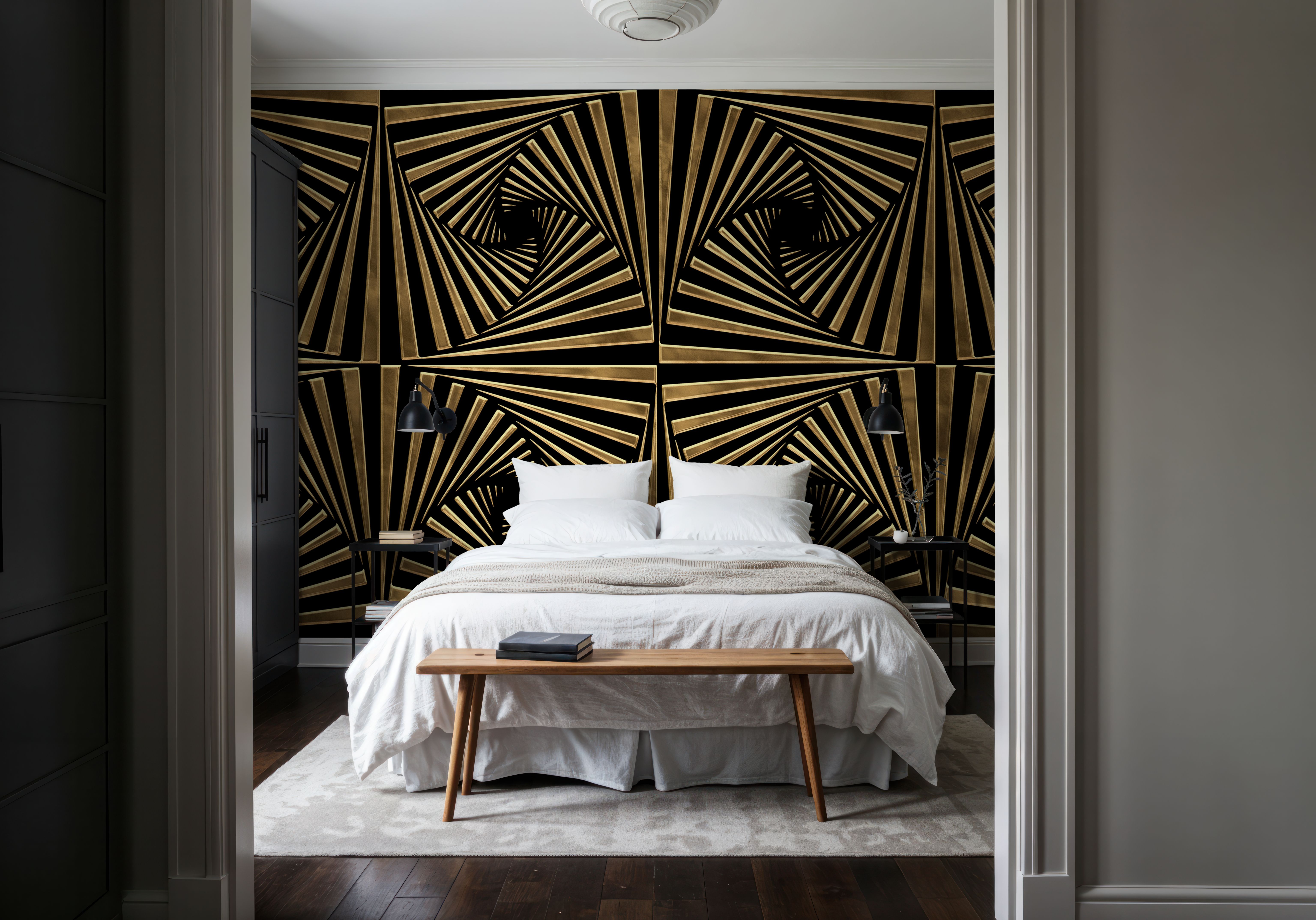 Art Deco Fans, Mural, Wallpaper