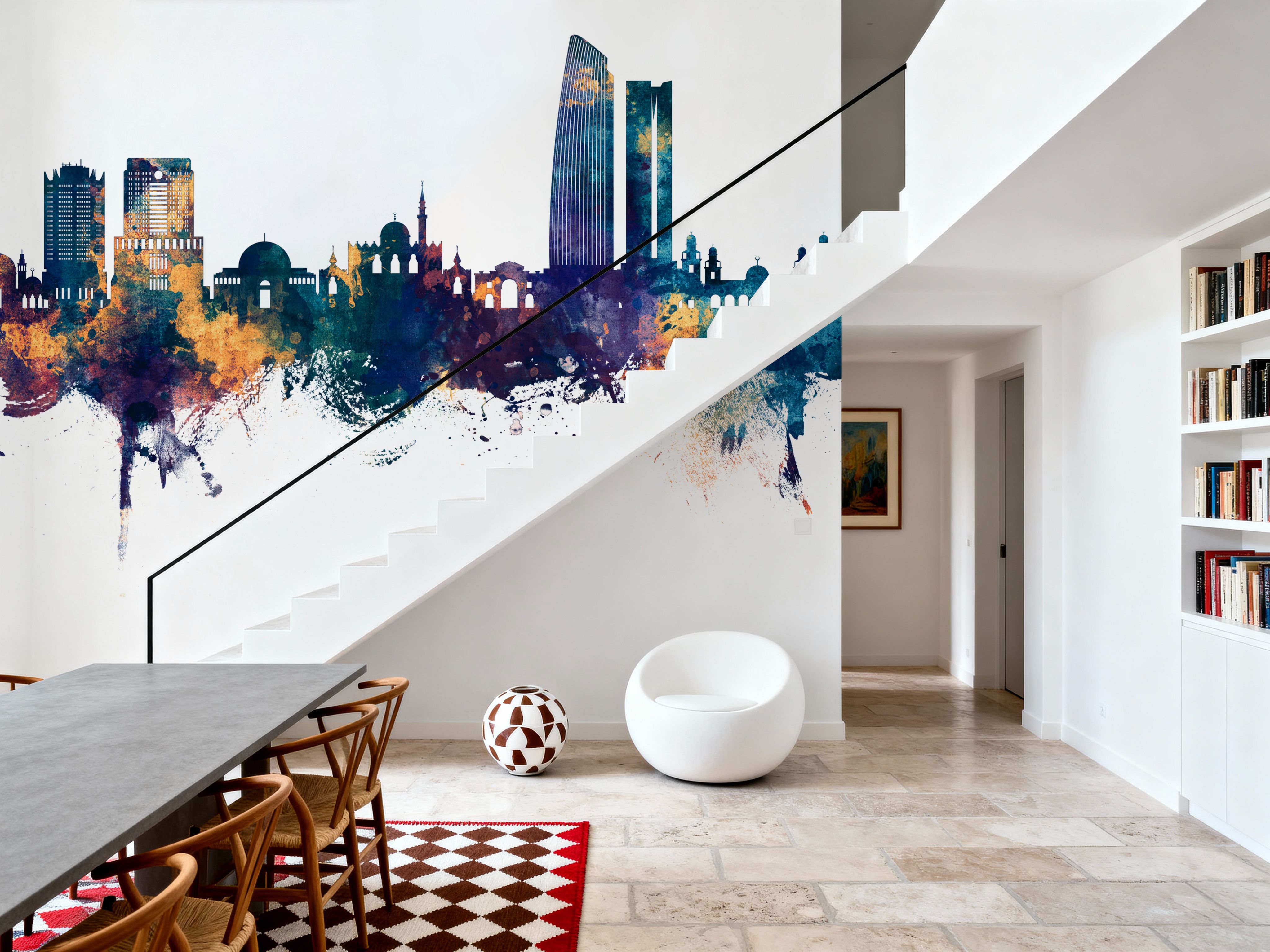 Amman Skyline Blue & Bronze