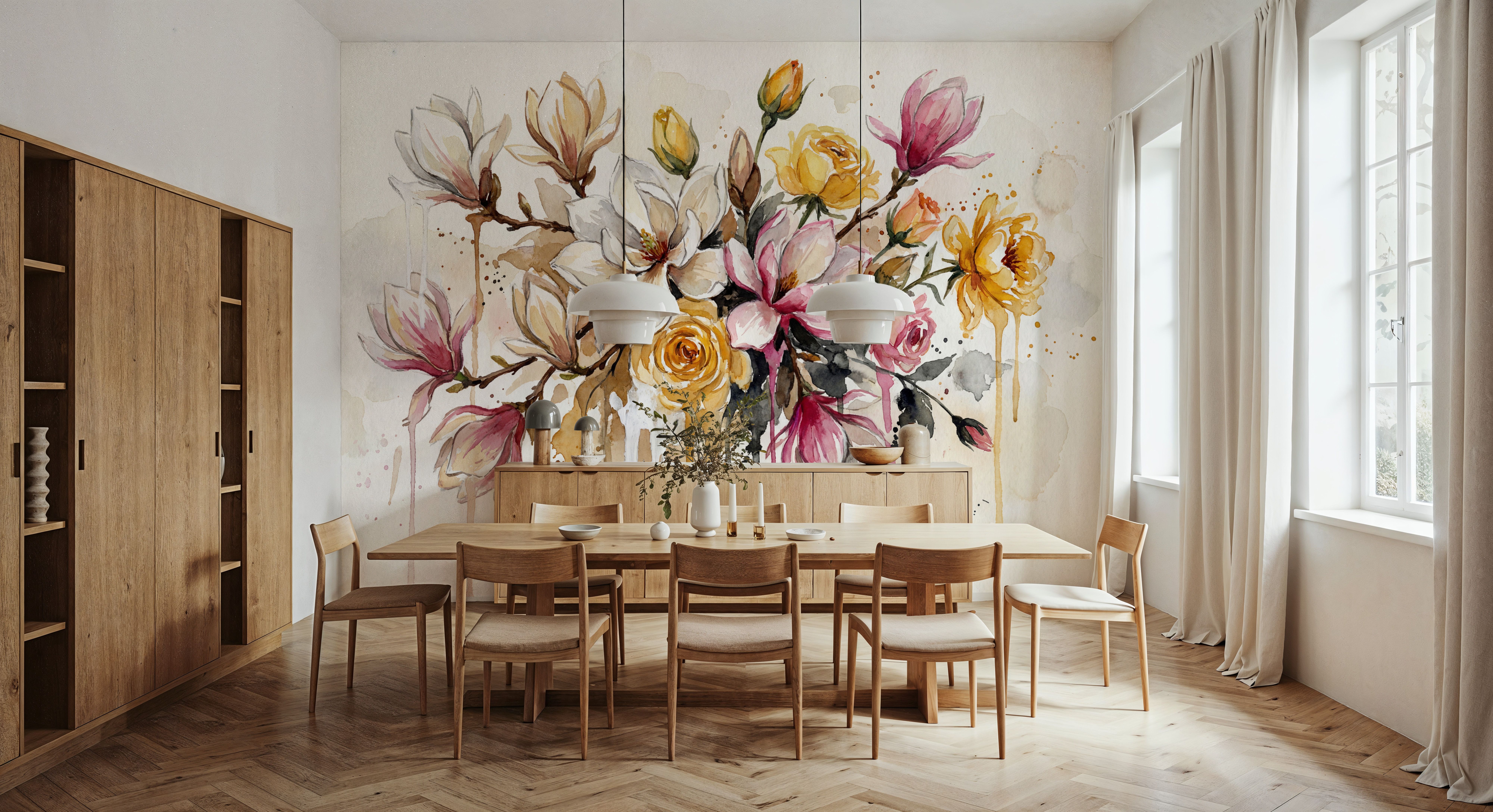 Spring Bouquet II - Watercolor Flower Series, Tapetai