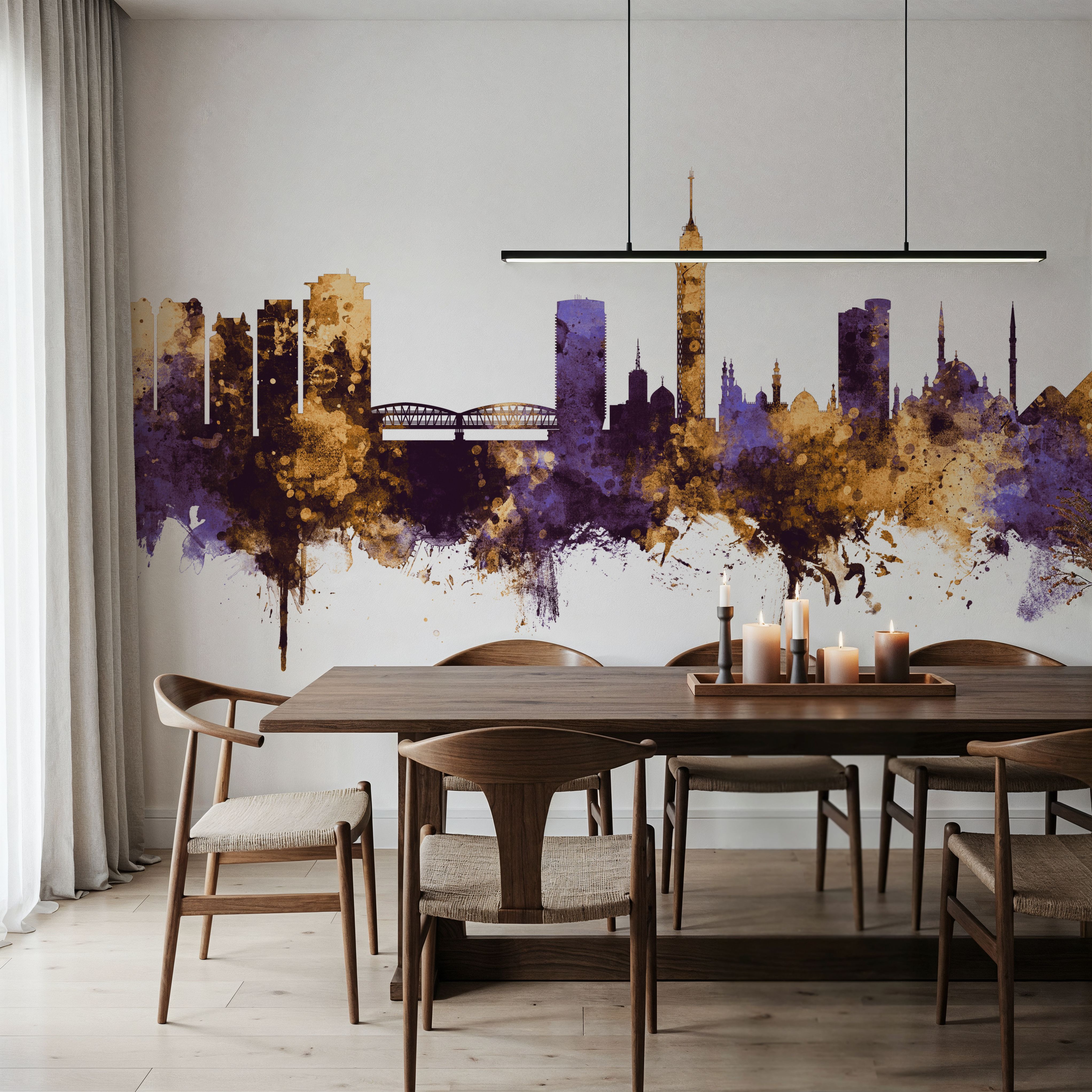 Cairo Egypt Skyline Purple & Gold