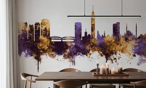 Cairo Egypt Skyline Purple & Gold