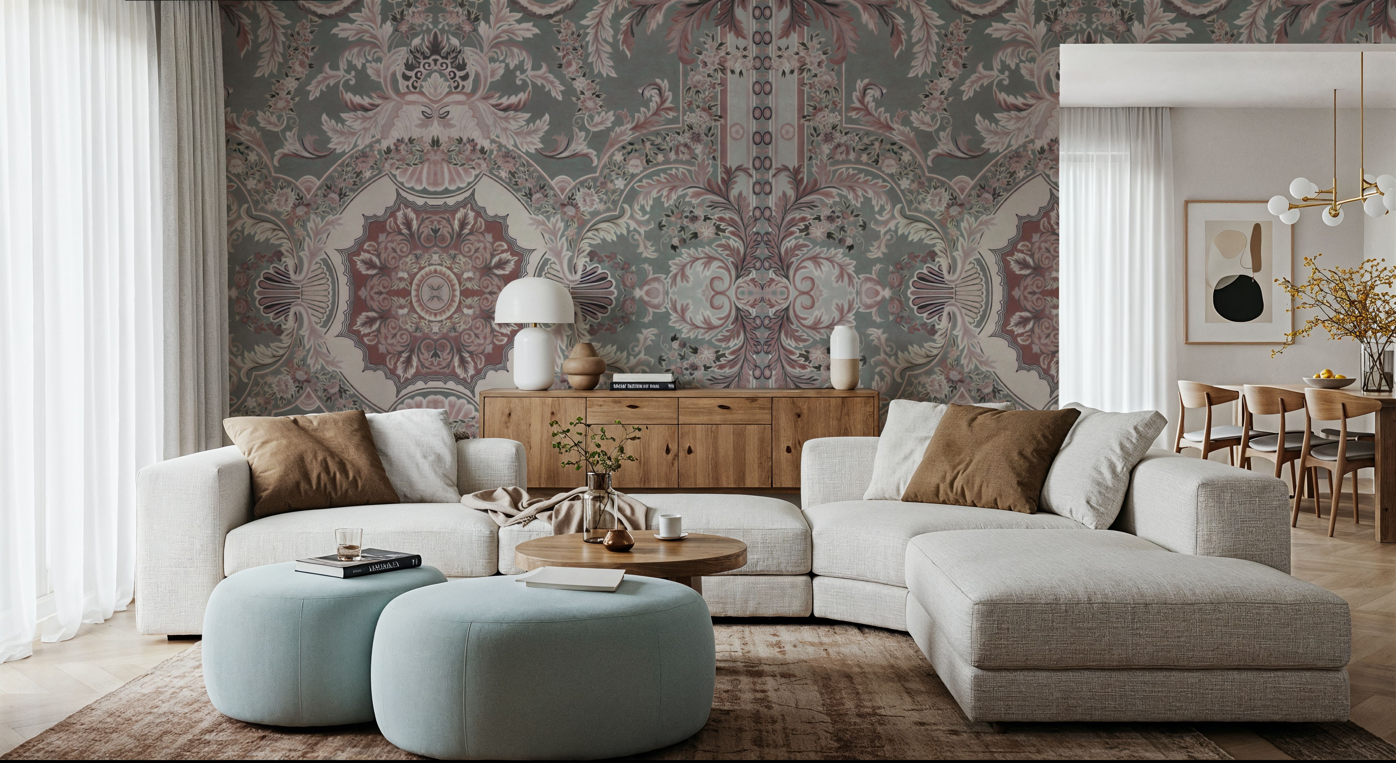 Gentle Branches, Rose, Tapeten