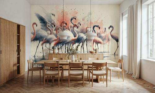 Elegance of Flamingos at Rest