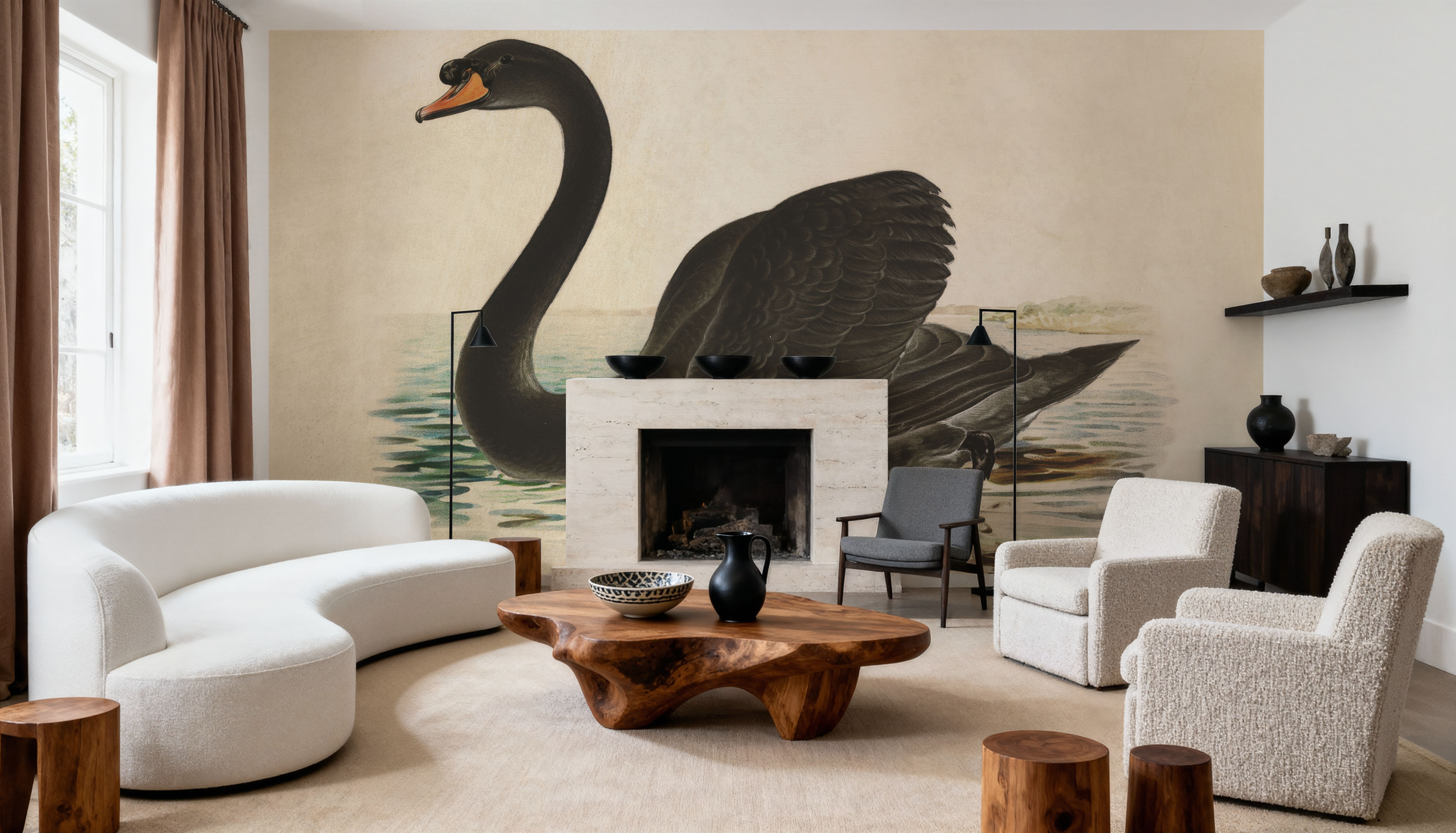 Antique Black Swan