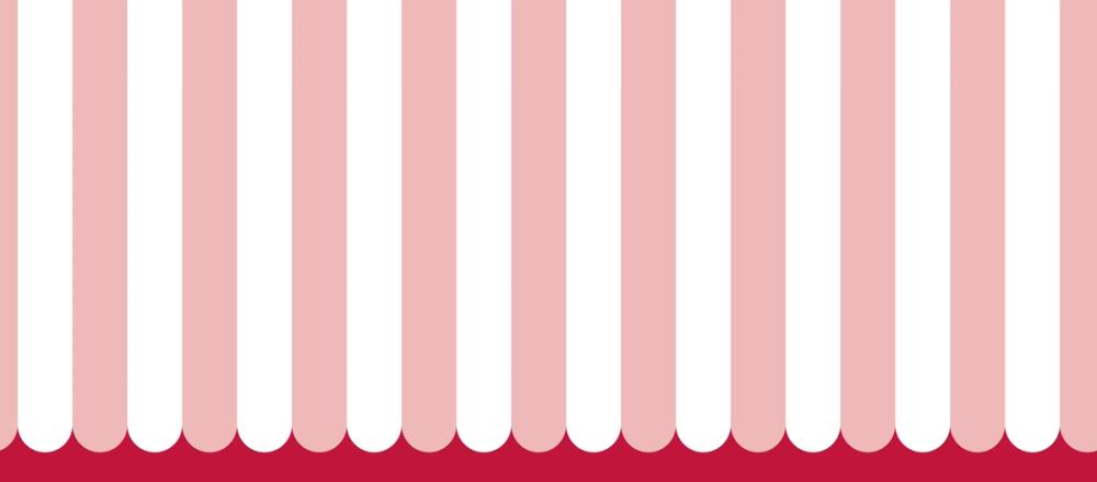Scalloped Circus Stripes, Pink