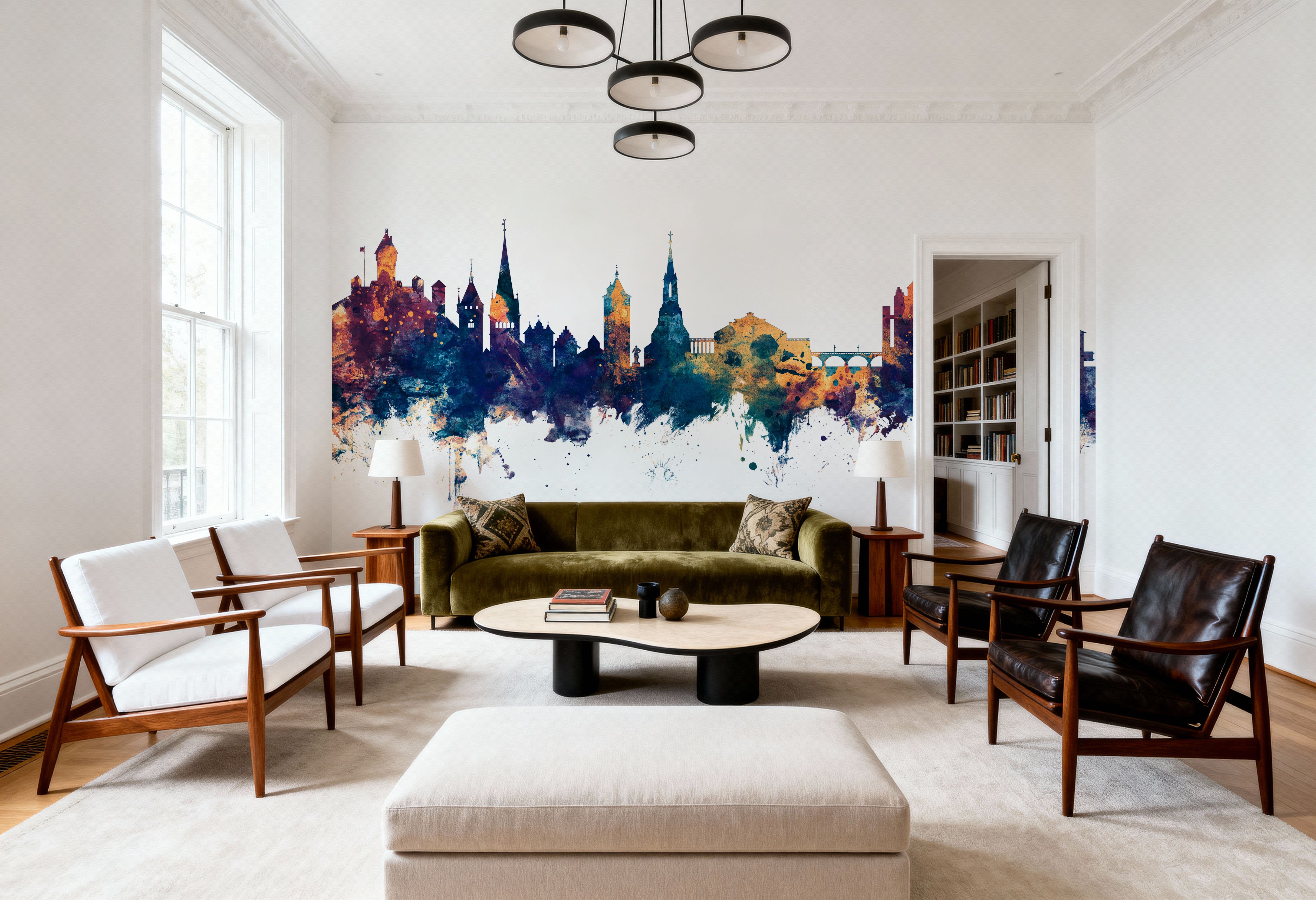 Schaffhausen Switzerland Skyline Blue & Bronze