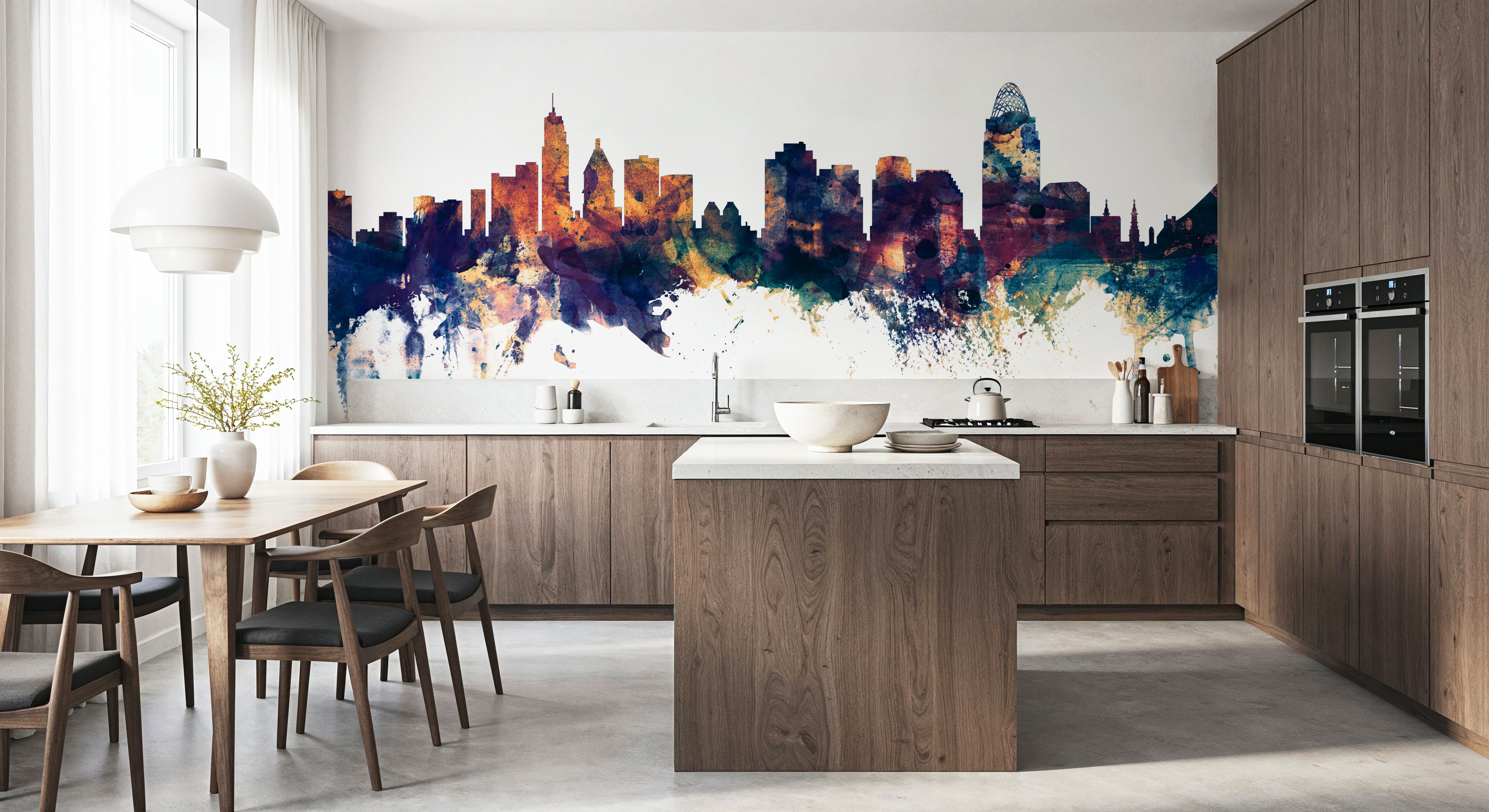 Cincinnati Ohio Skyline Blue & Bronze