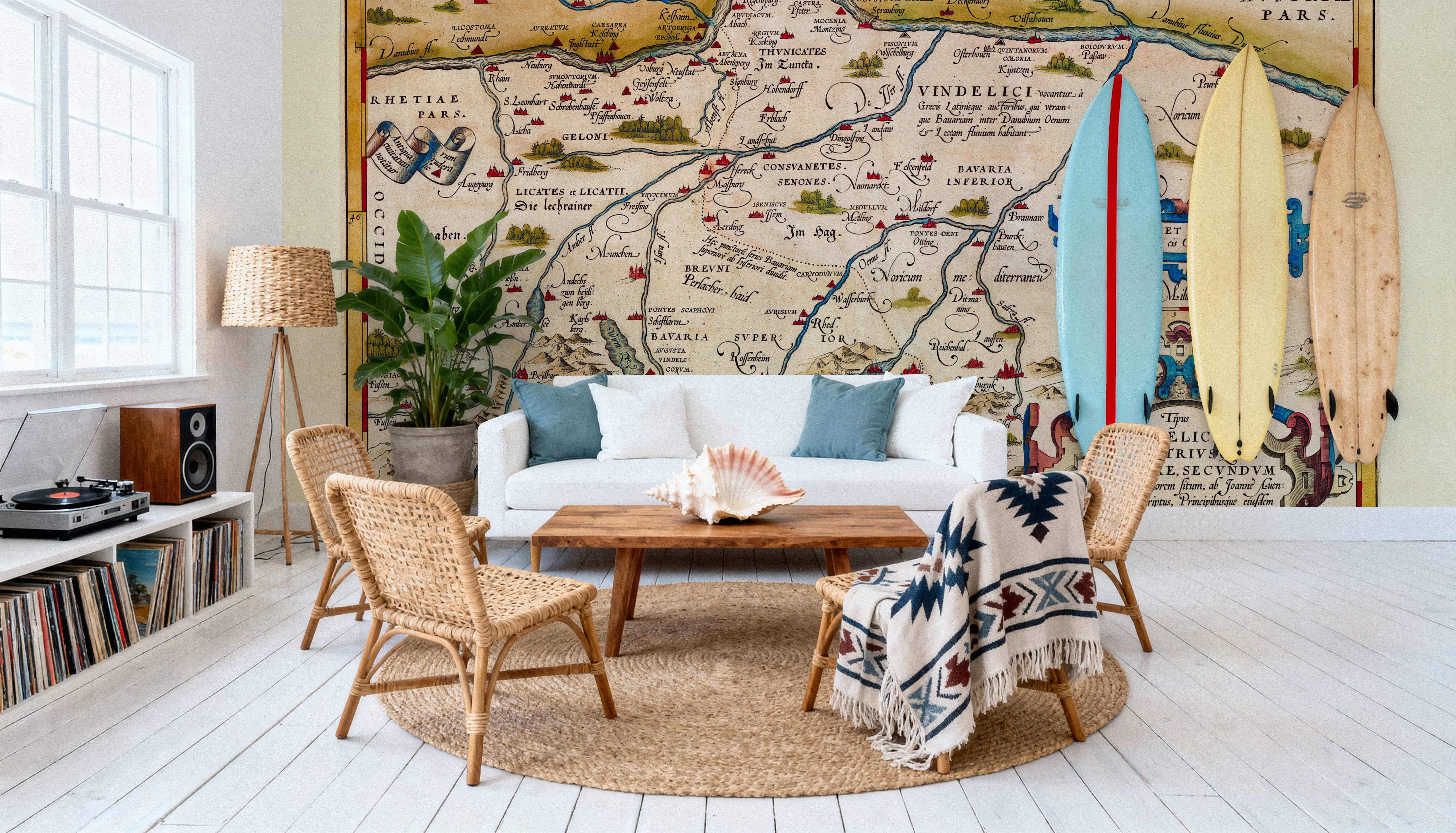 Old Map of Bavaria, Germany, 1570