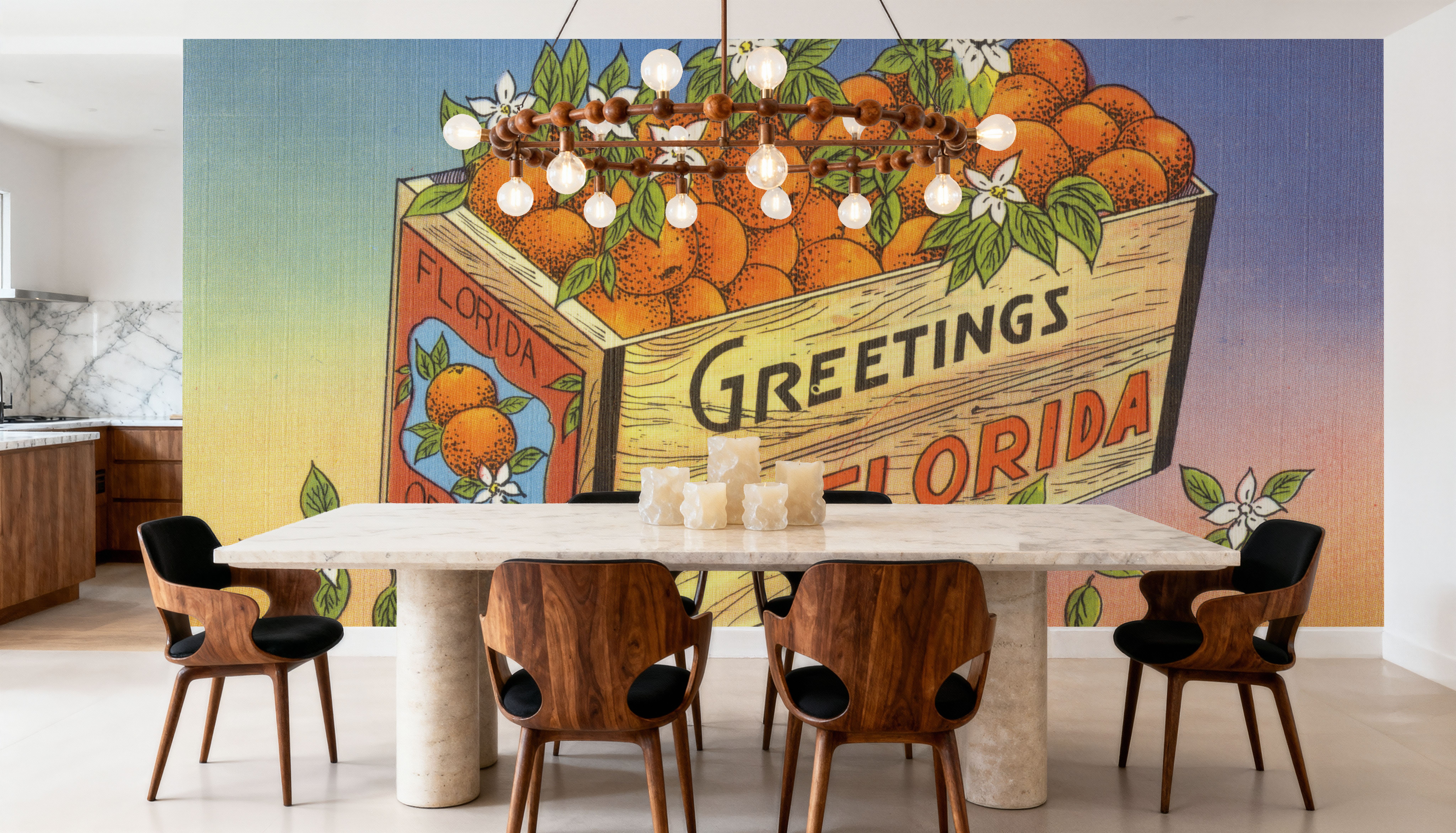 Greetings from Florida's Finest Oranges - Screenprint Postcard