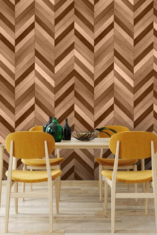 Chevron Wood, Walnut and Oak