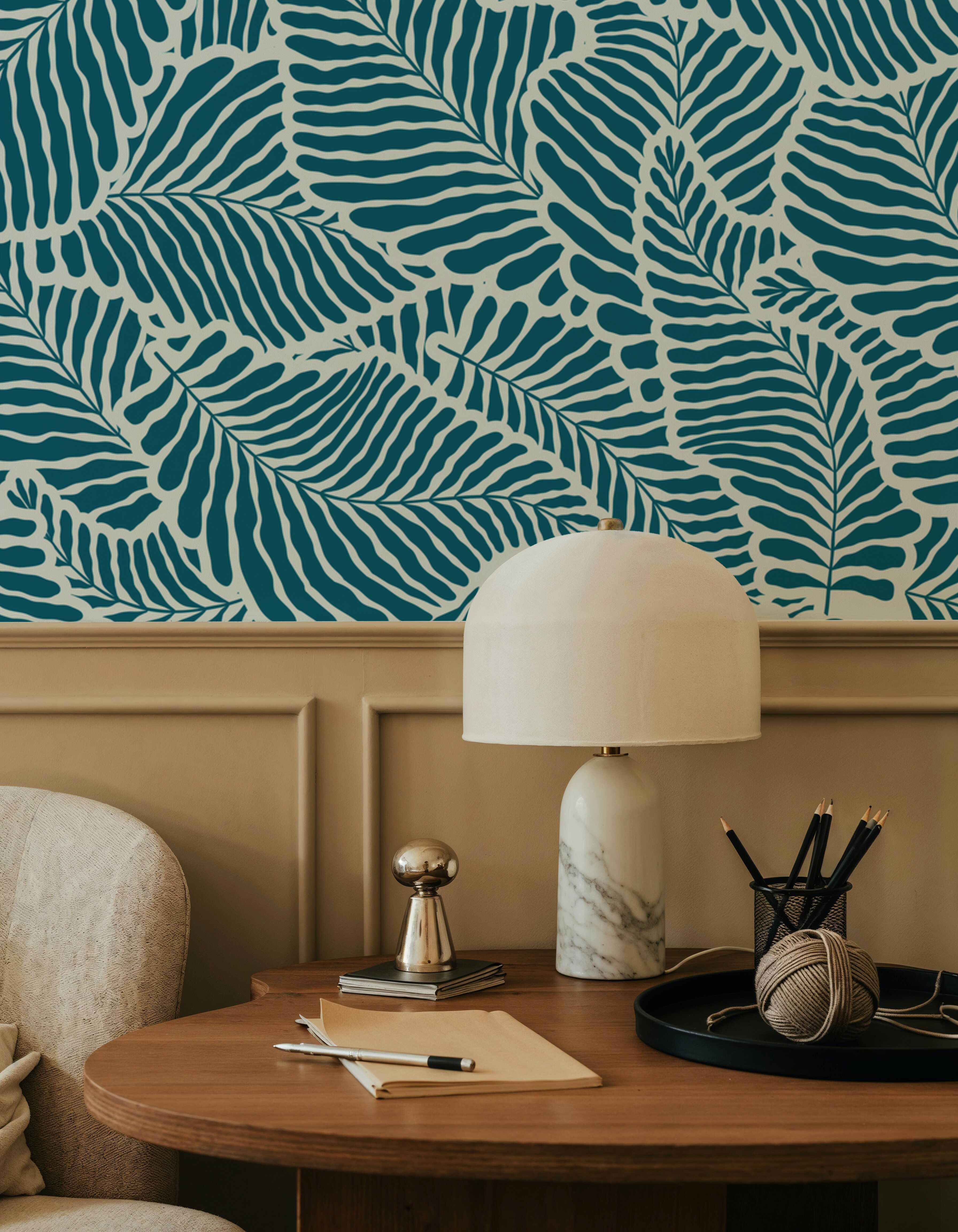 Fern Cut-Outs Pattern, Teal