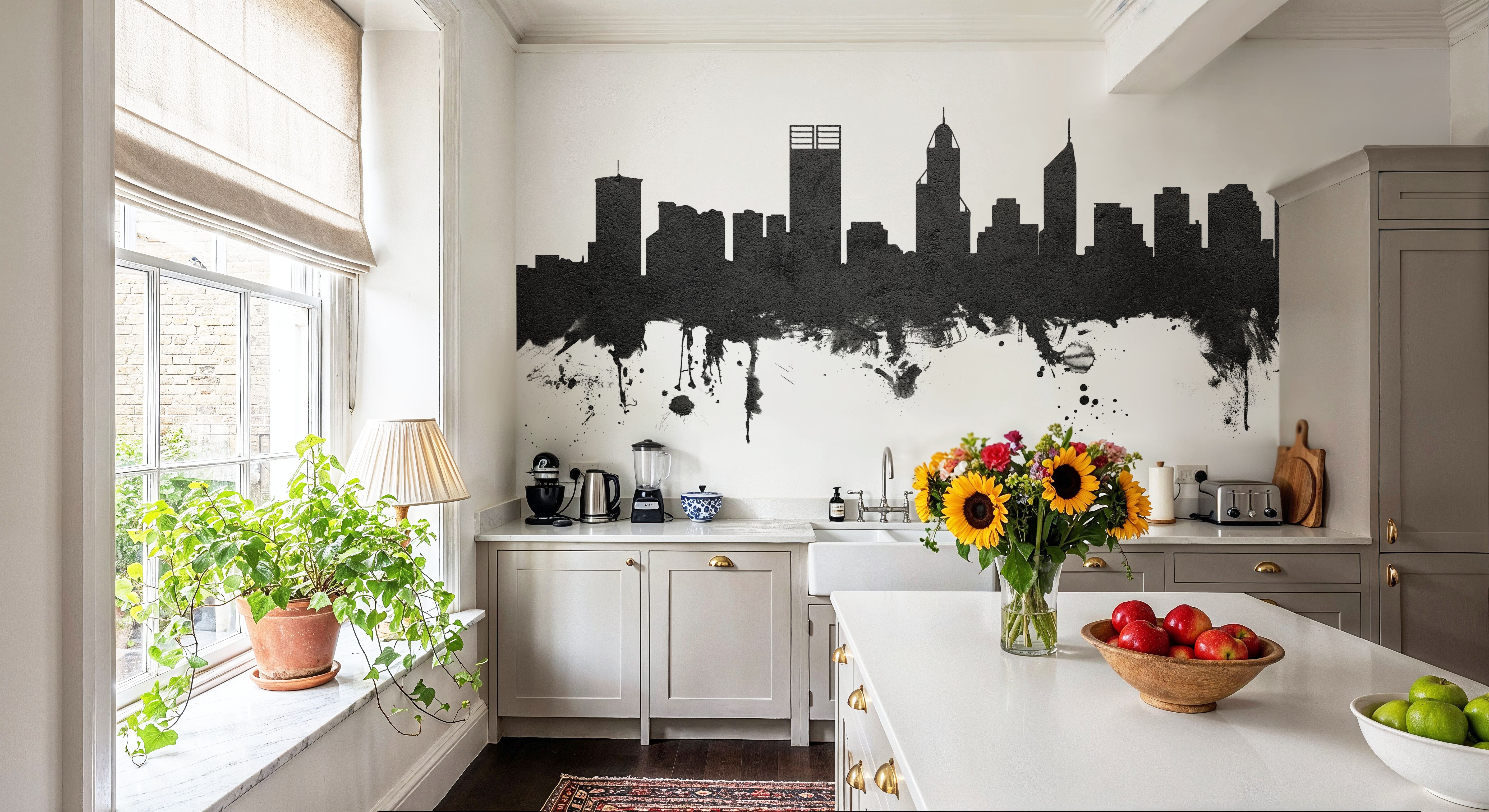 Perth Australia Skyline Black & White