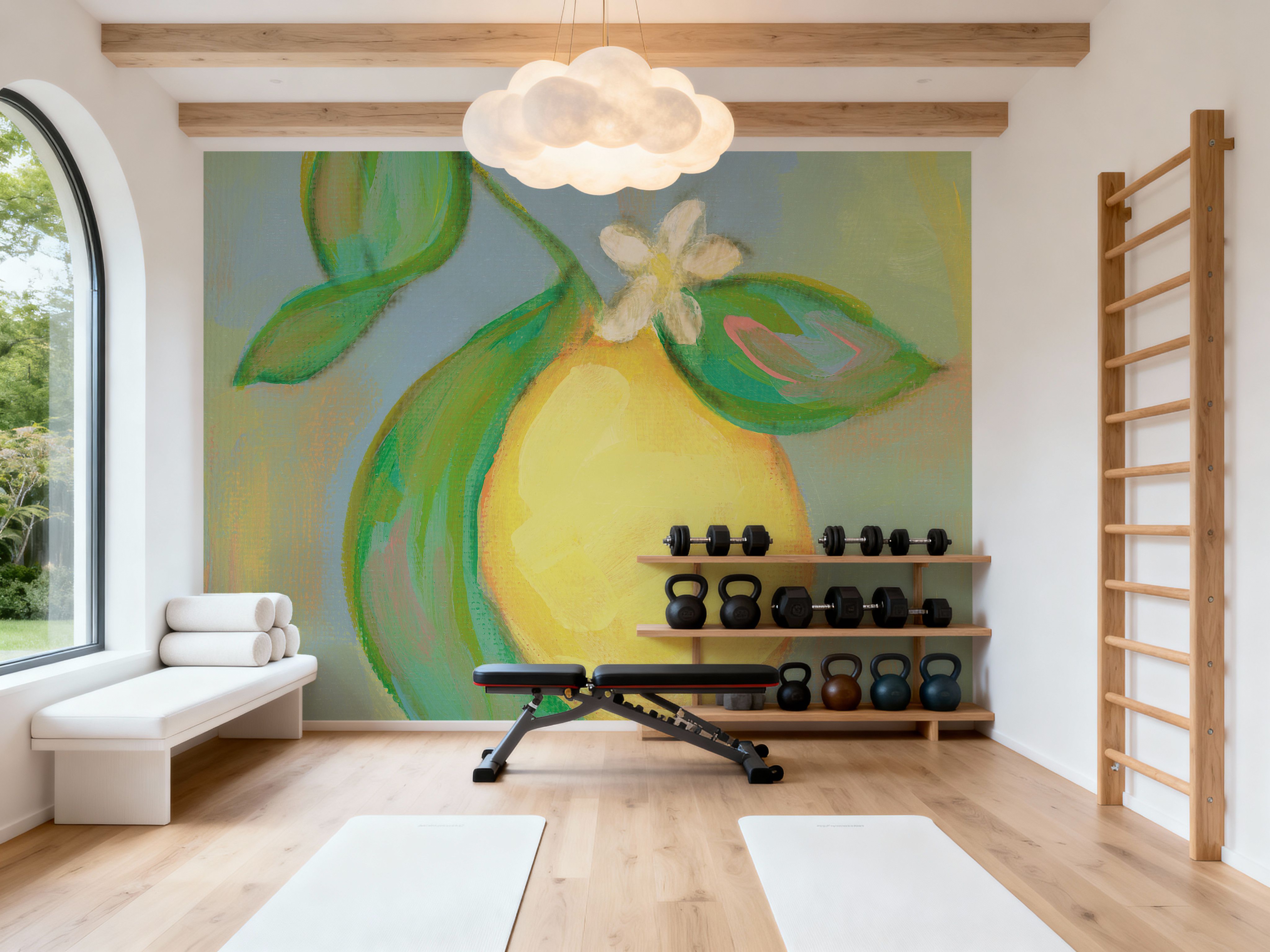 Blue Lemon I, Papel pintado