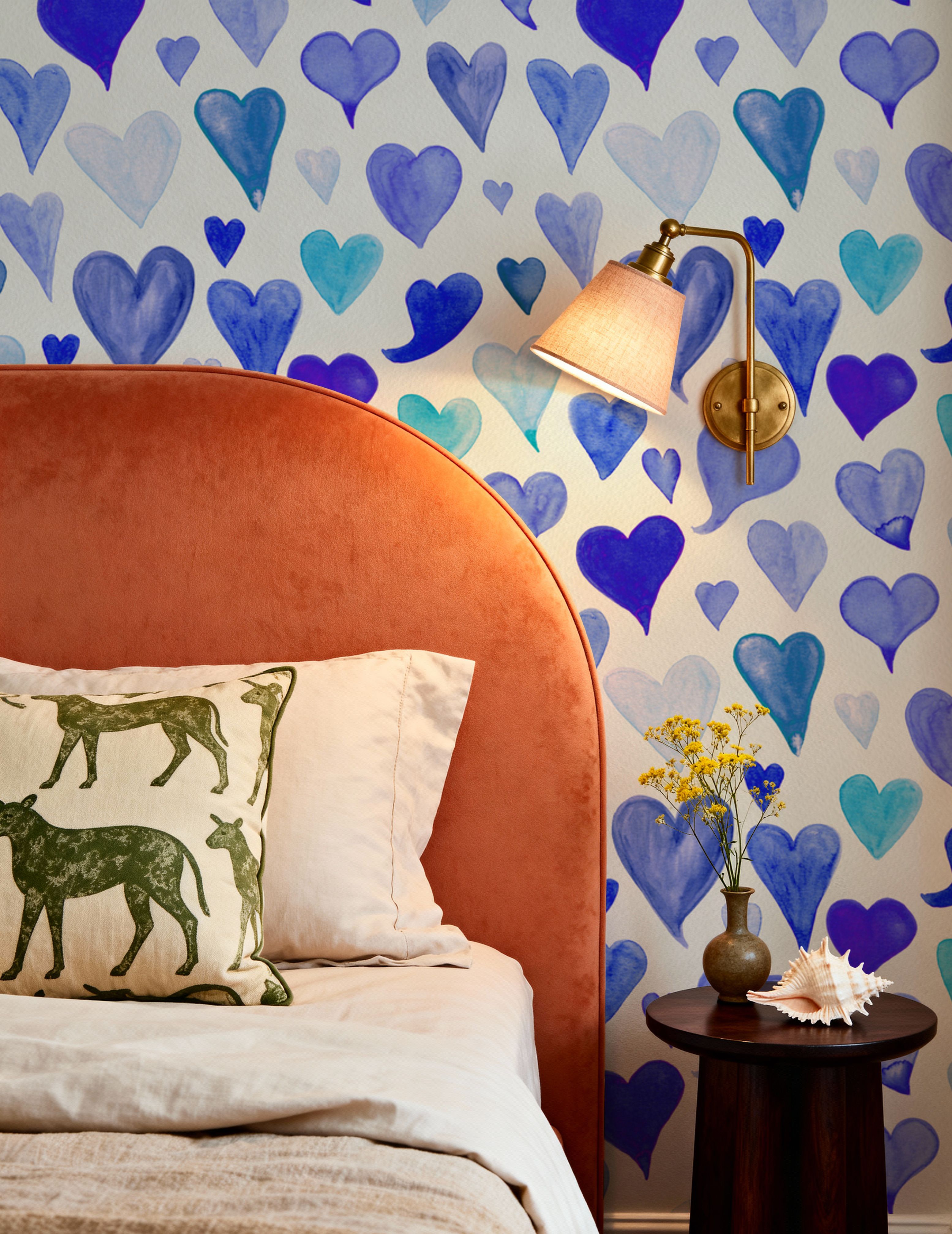 Blue Painted Hearts