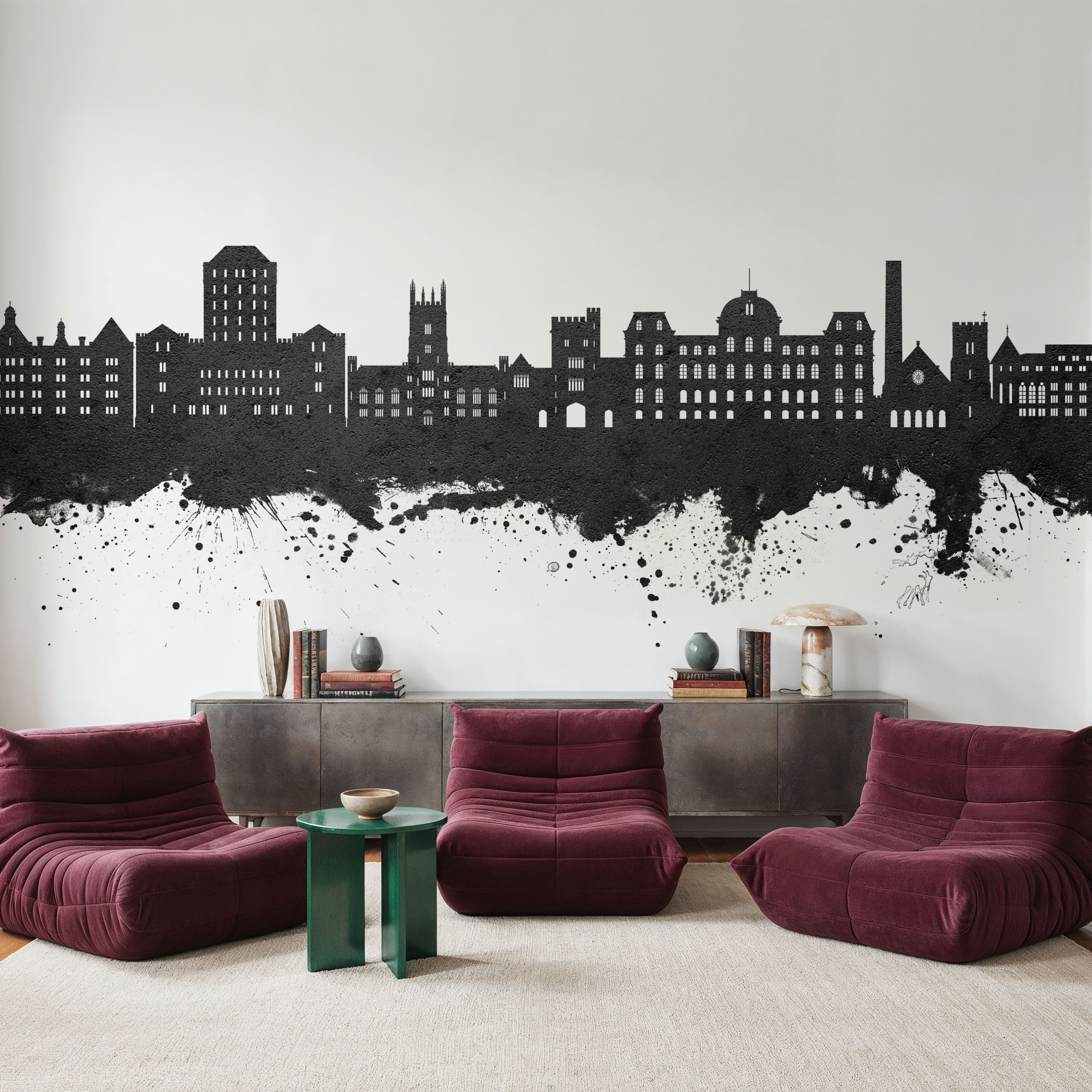 Poughkeepsie New York Skyline Black & White