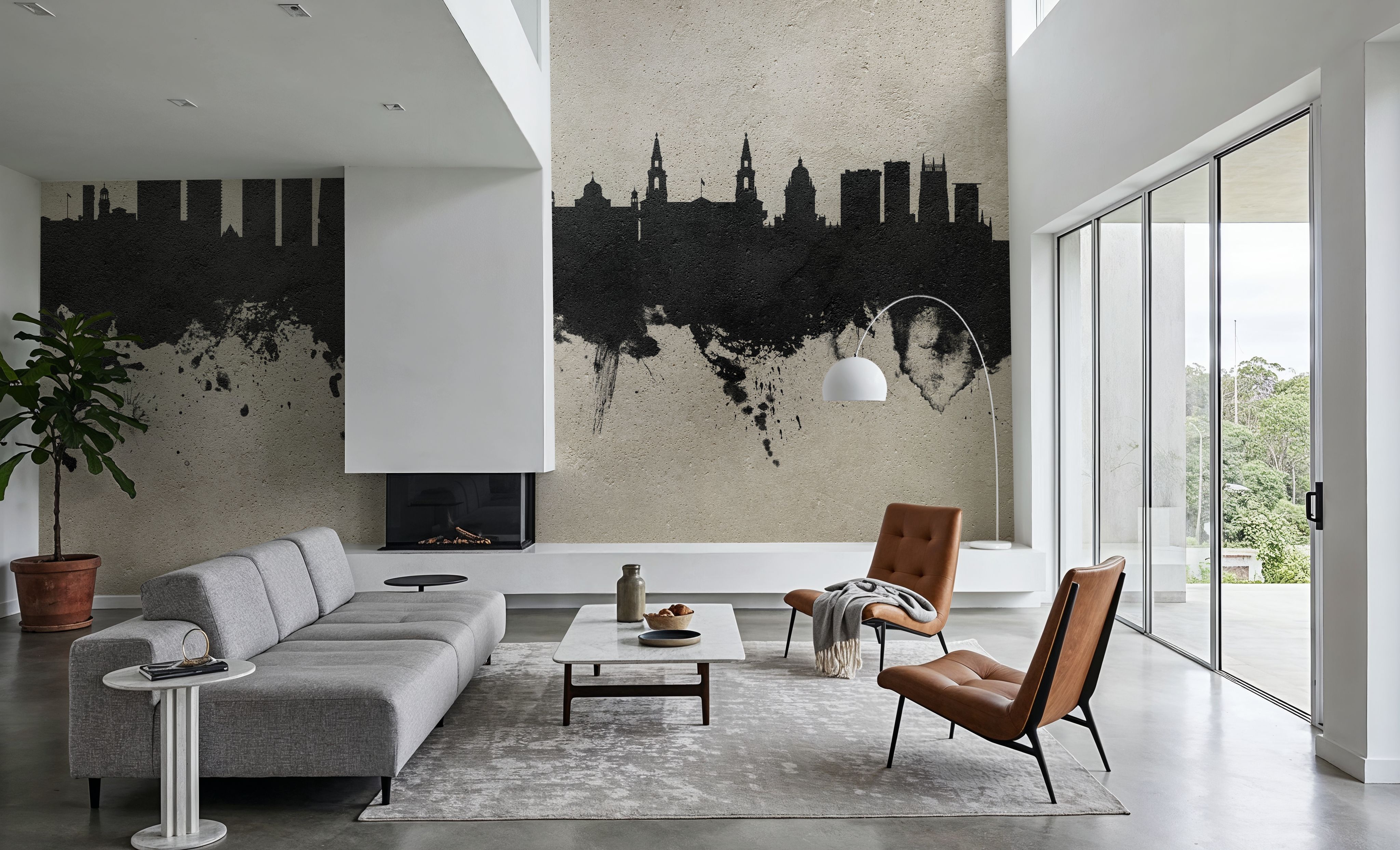 Leeds England Skyline Concrete, Tapeten