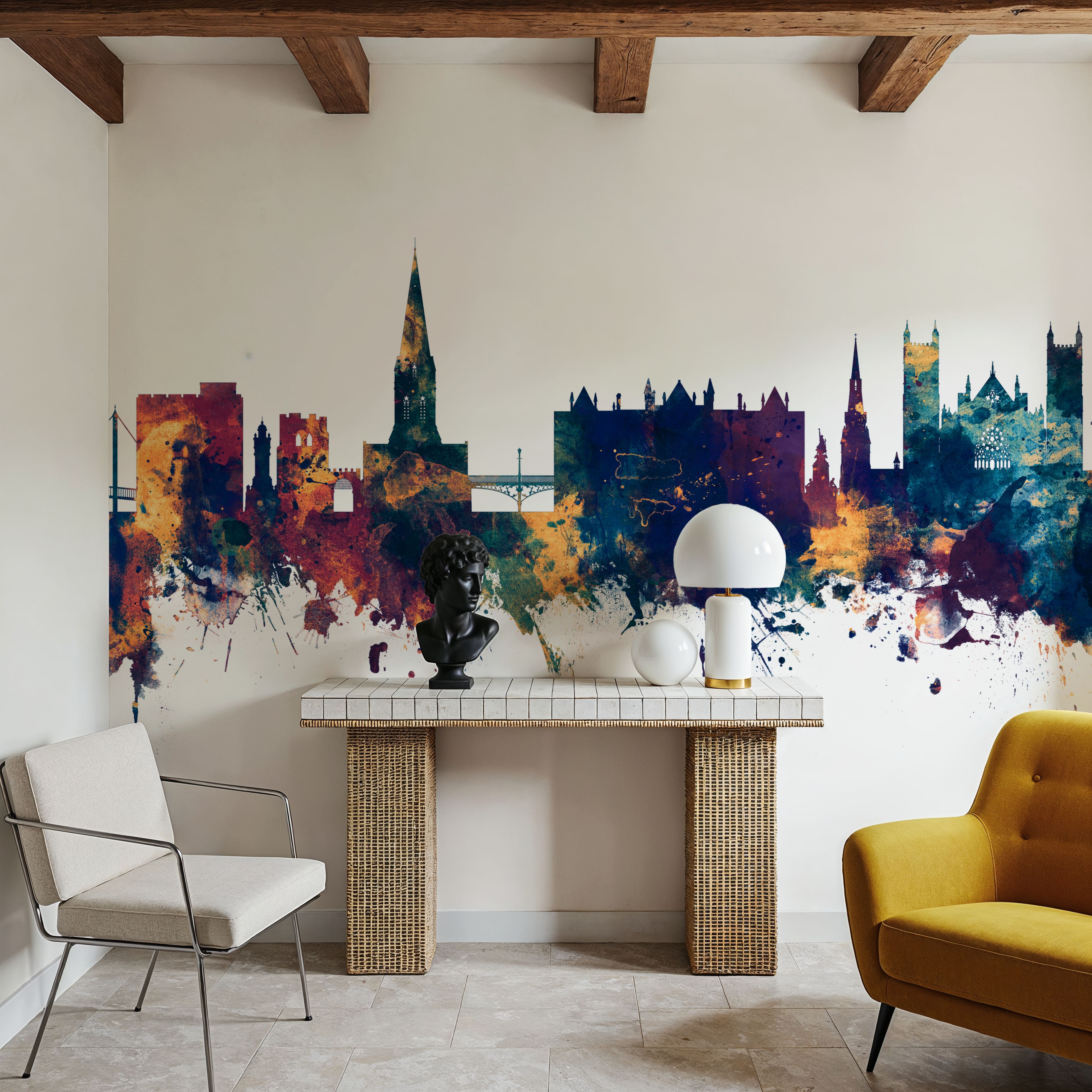 Exeter England Skyline Blue & Bronze