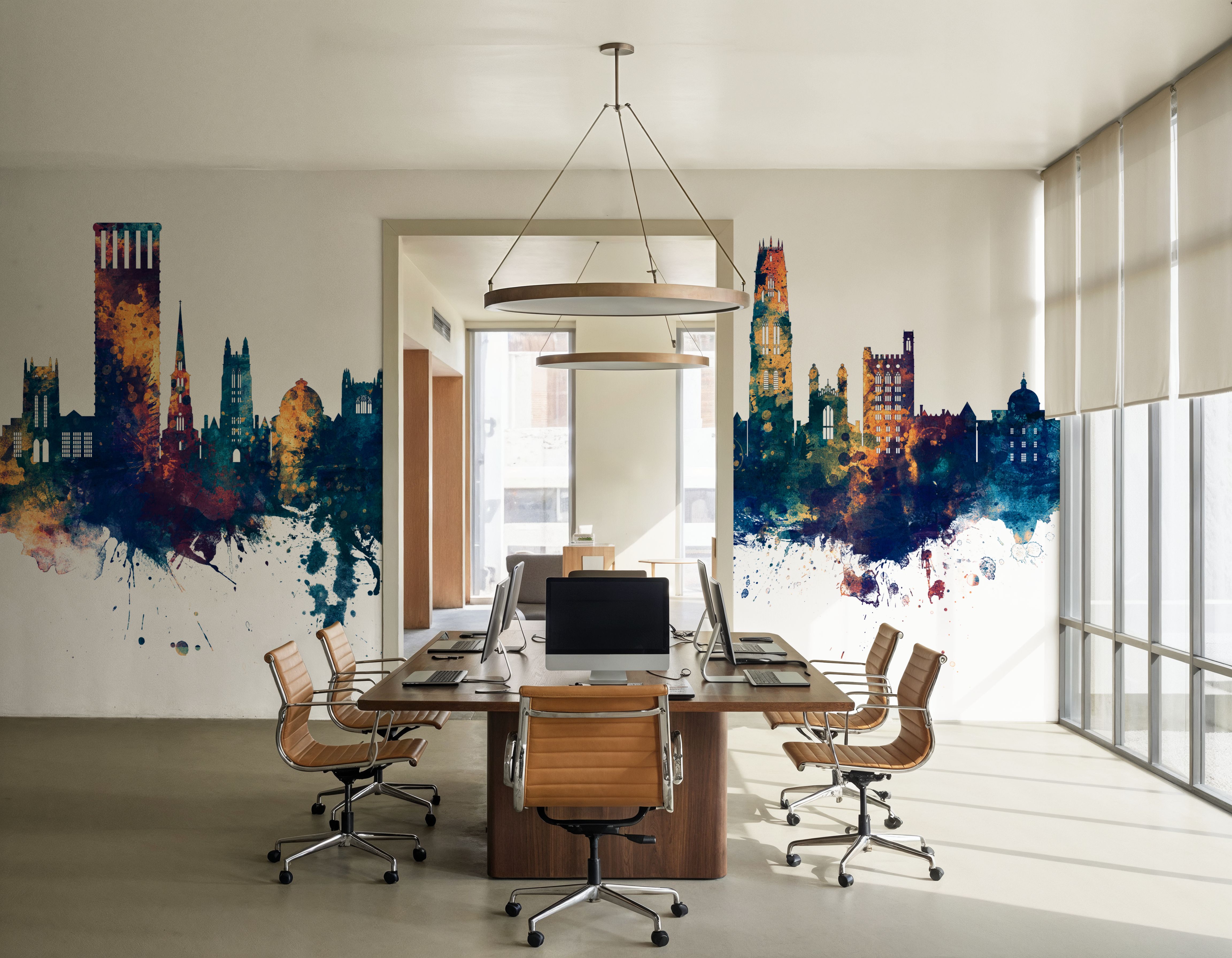 New Haven Connecticut Skyline Blue & Bronze