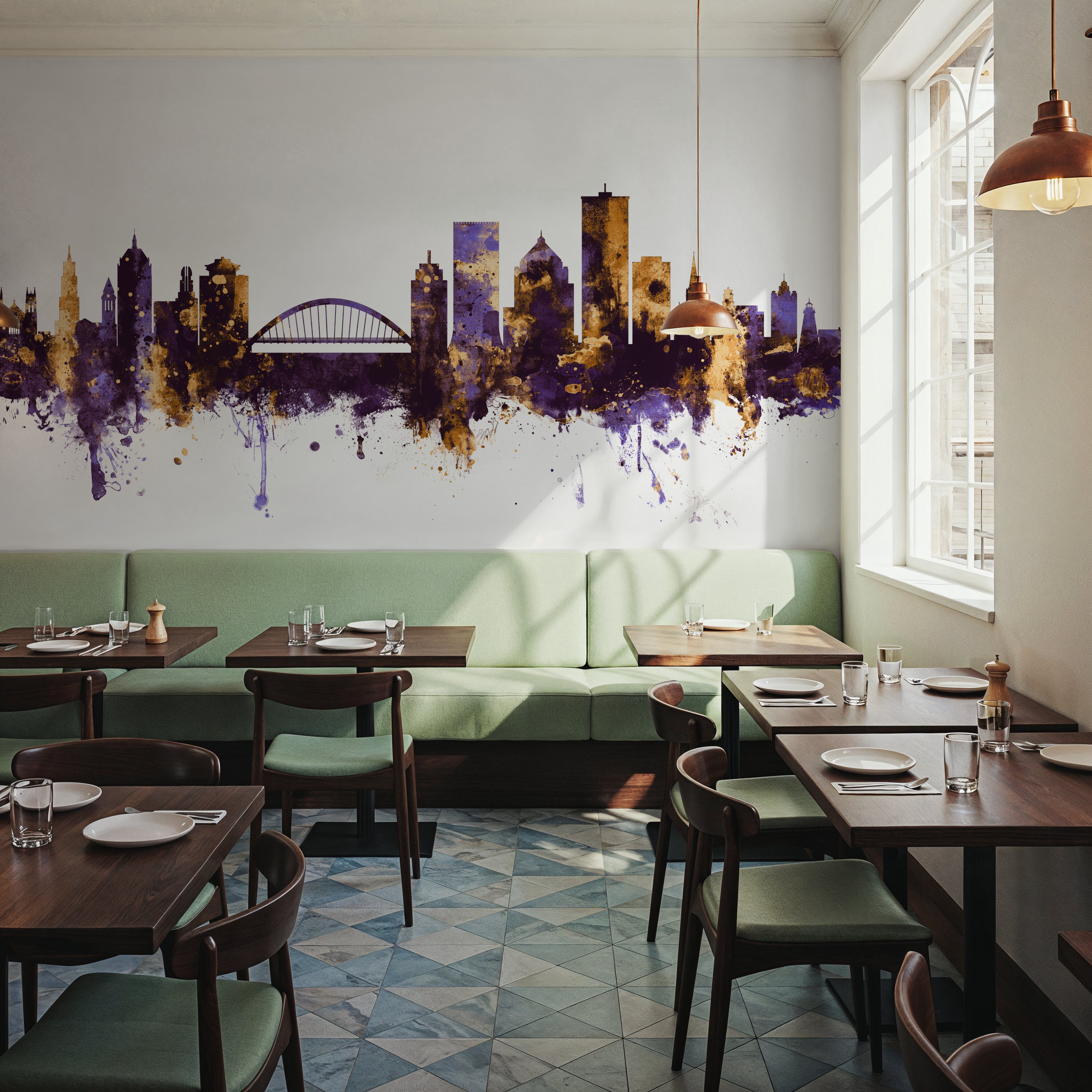 Rochester New York Skyline Purple & Gold