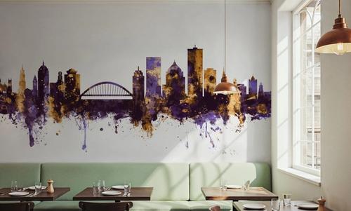 Rochester New York Skyline Purple & Gold
