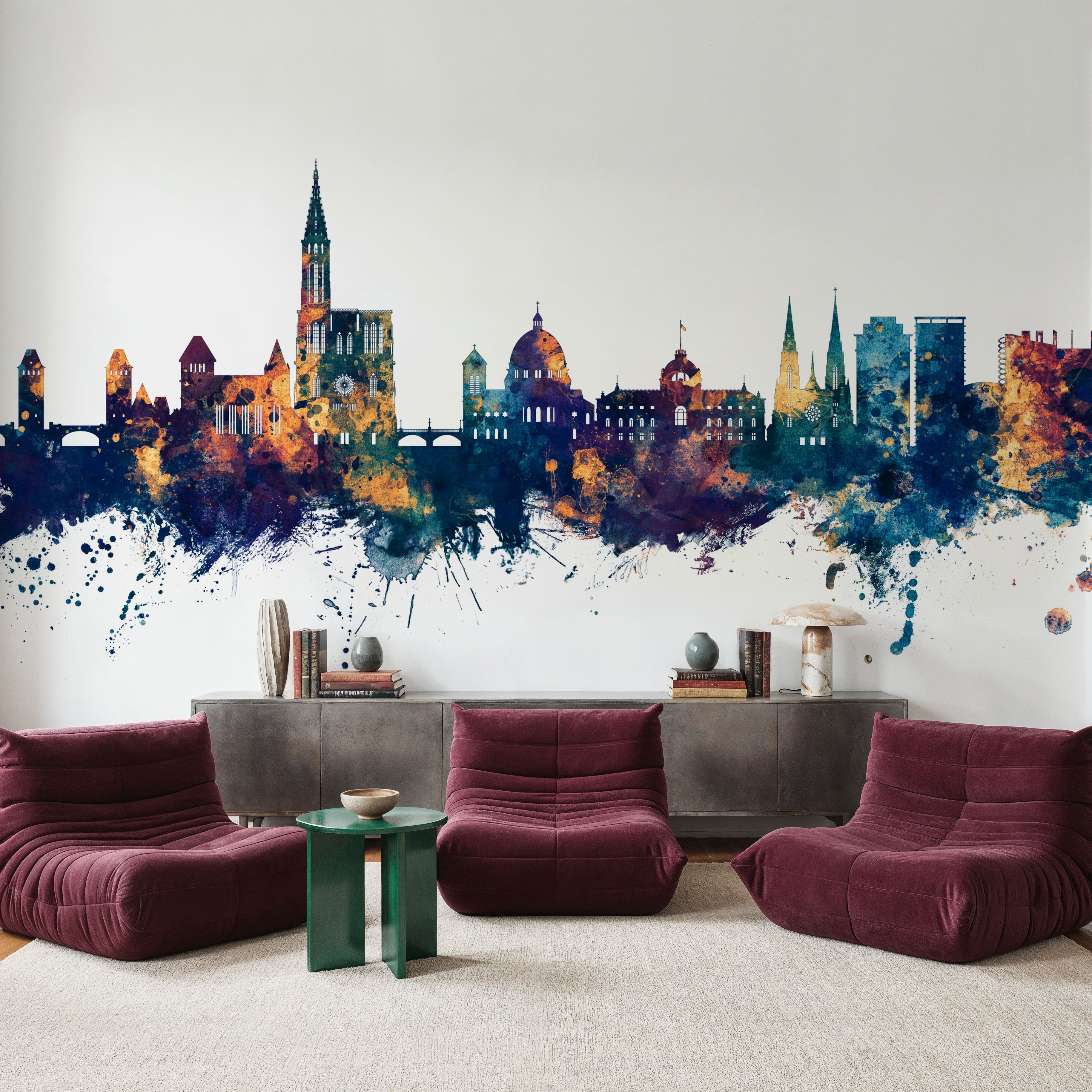 Strasbourg France Skyline Blue & Bronze