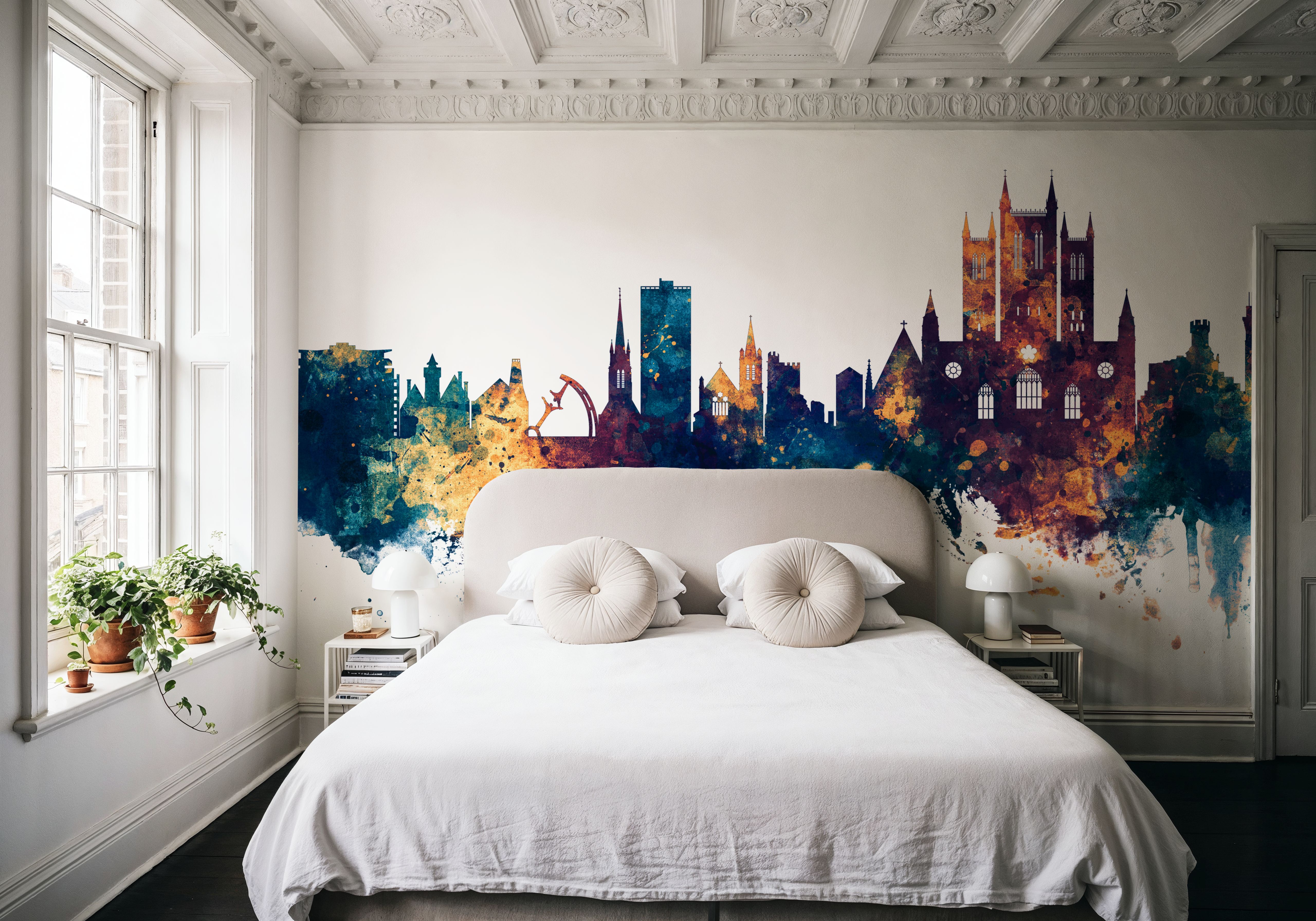 Lincoln England Skyline Blue & Bronze, Tapeten