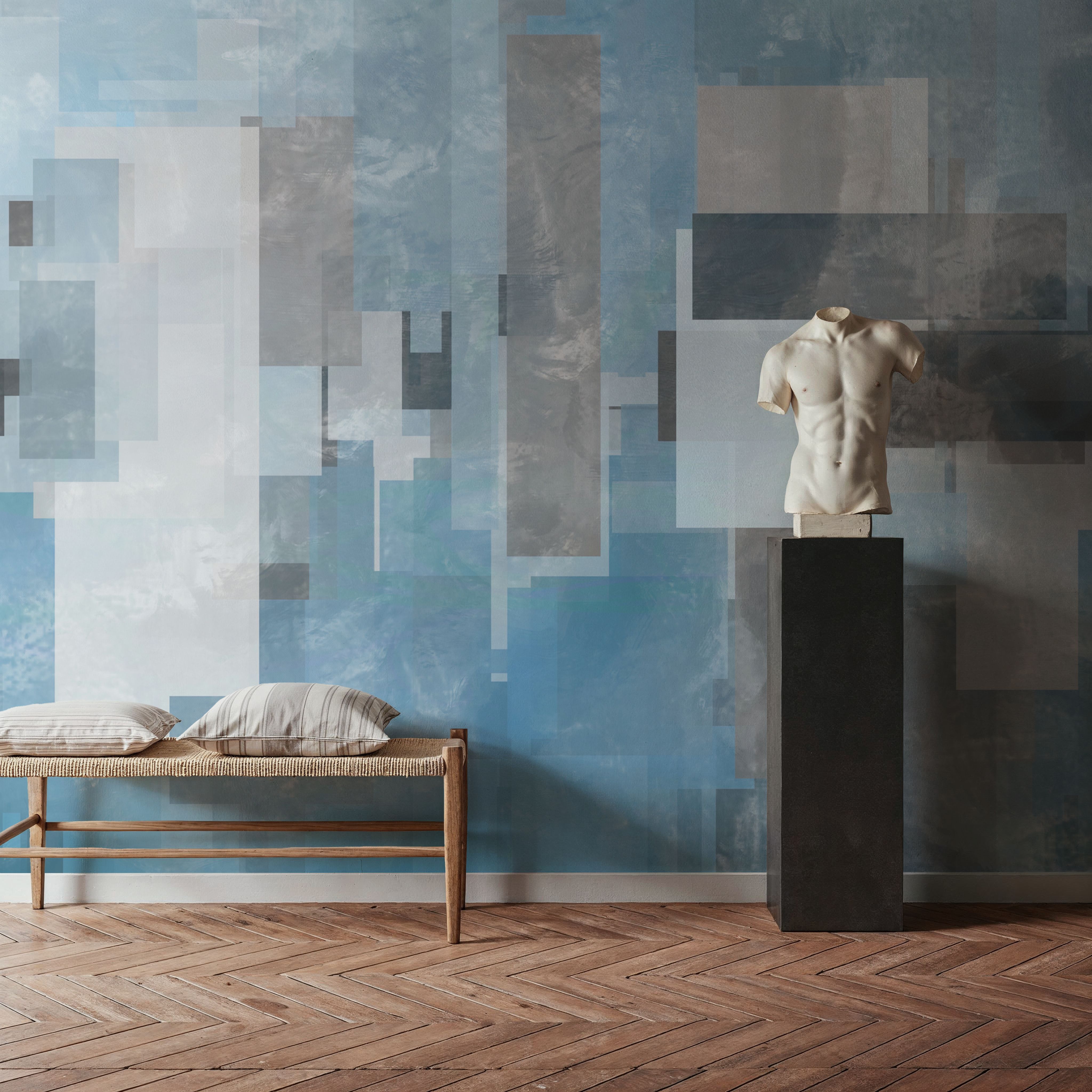 Geometric Abstract Blue