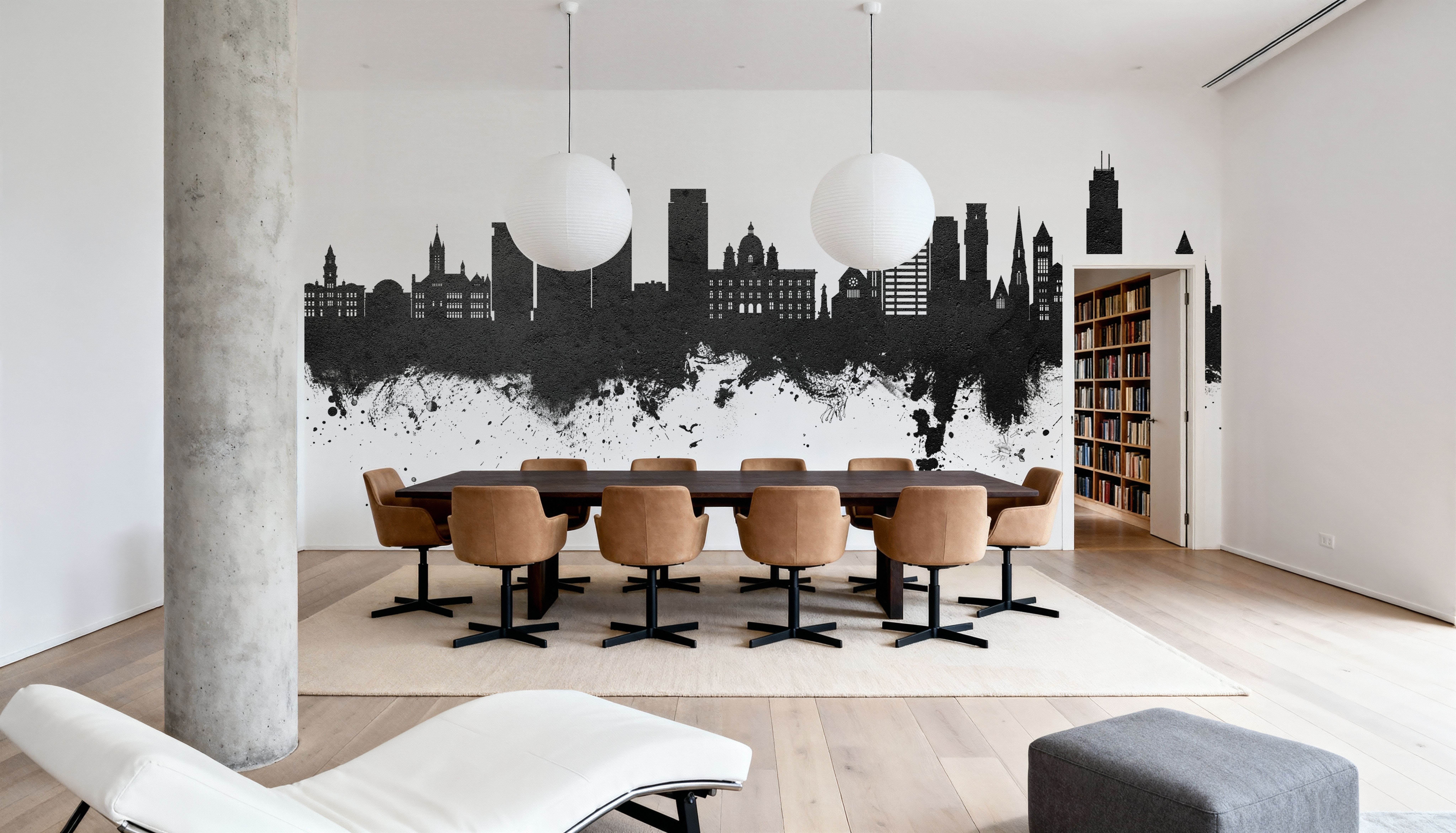 Syracuse New York Skyline Black & White