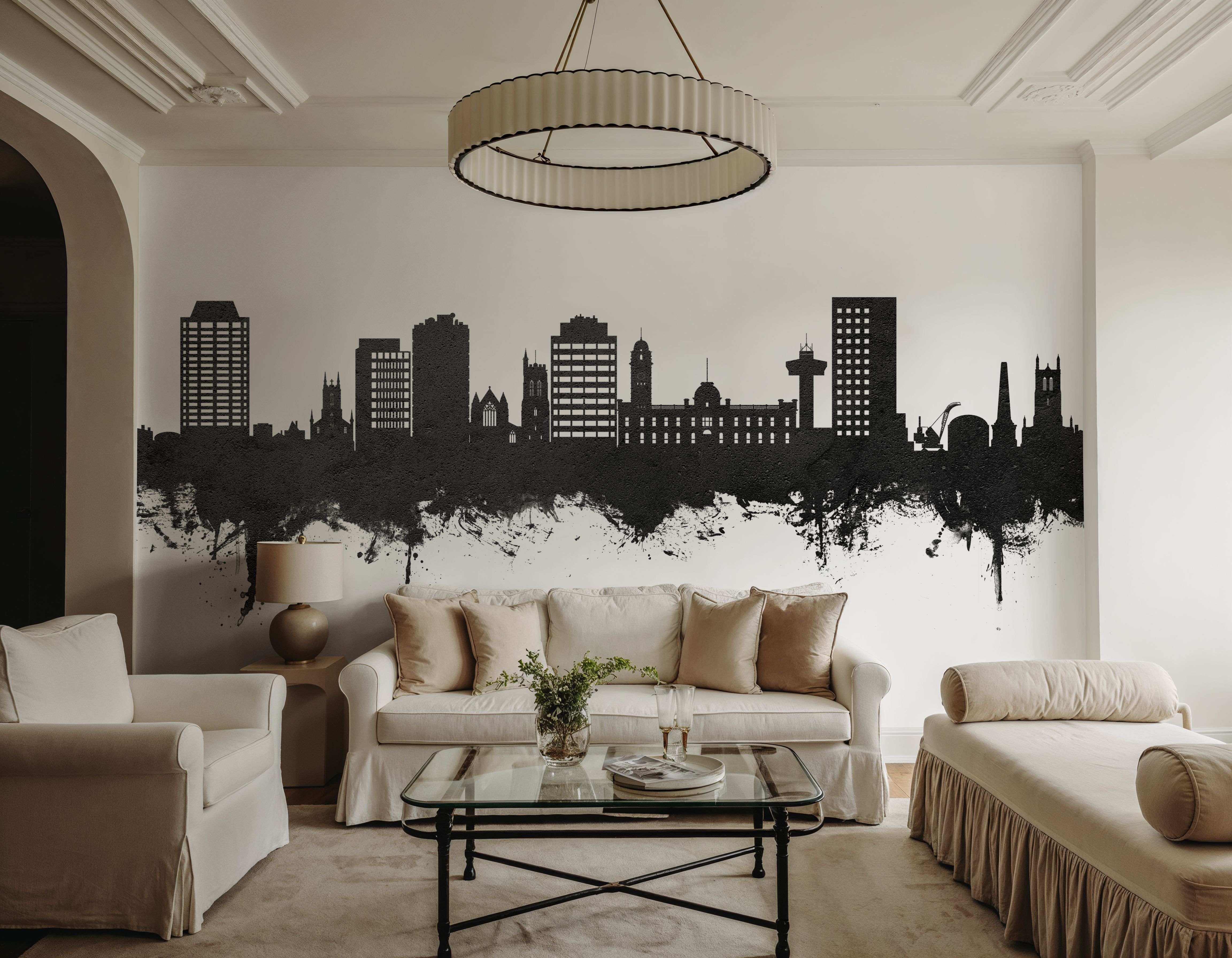 Hobart Australia Skyline Black & White