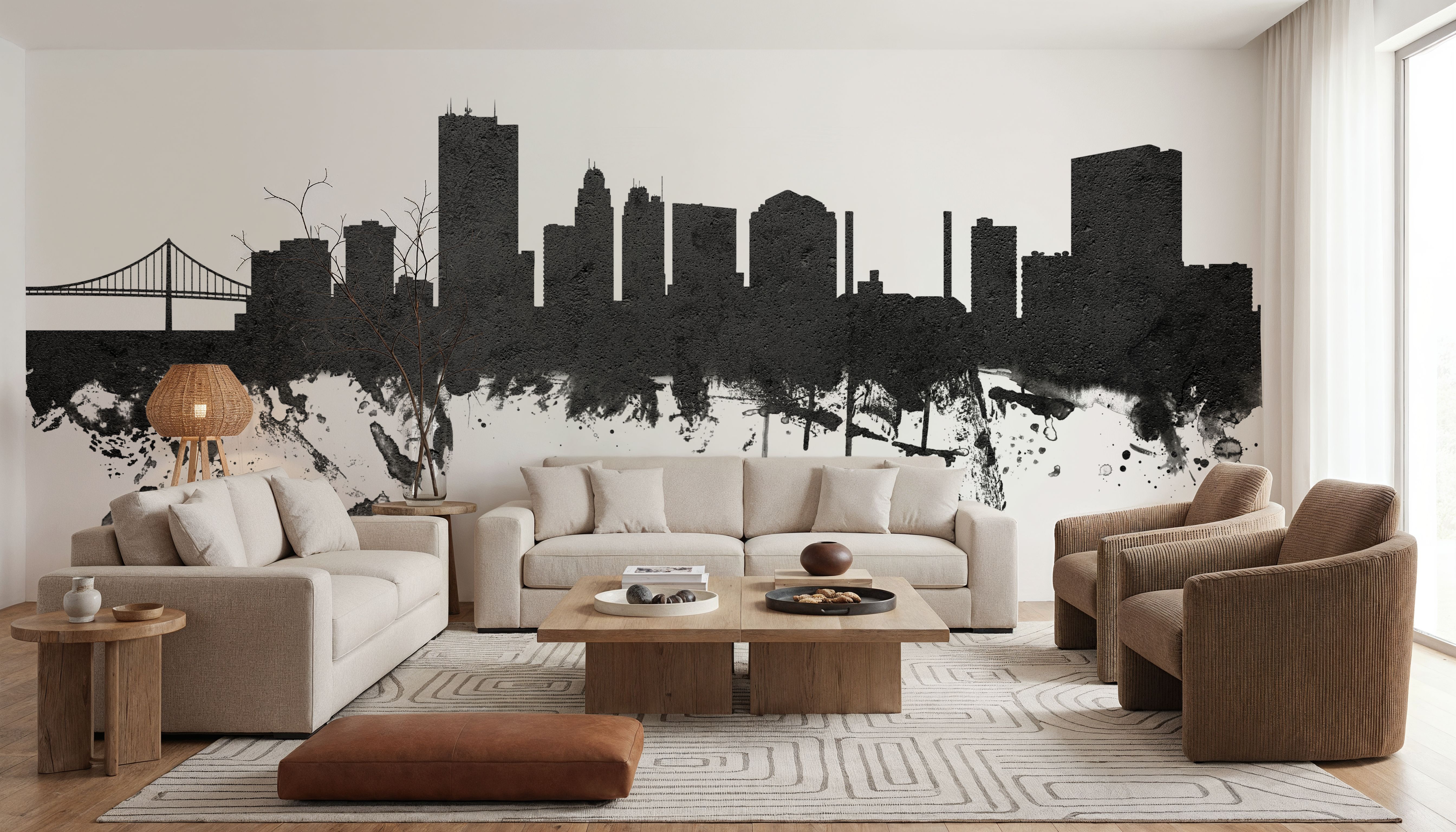 Toledo Ohio Skyline Black & White