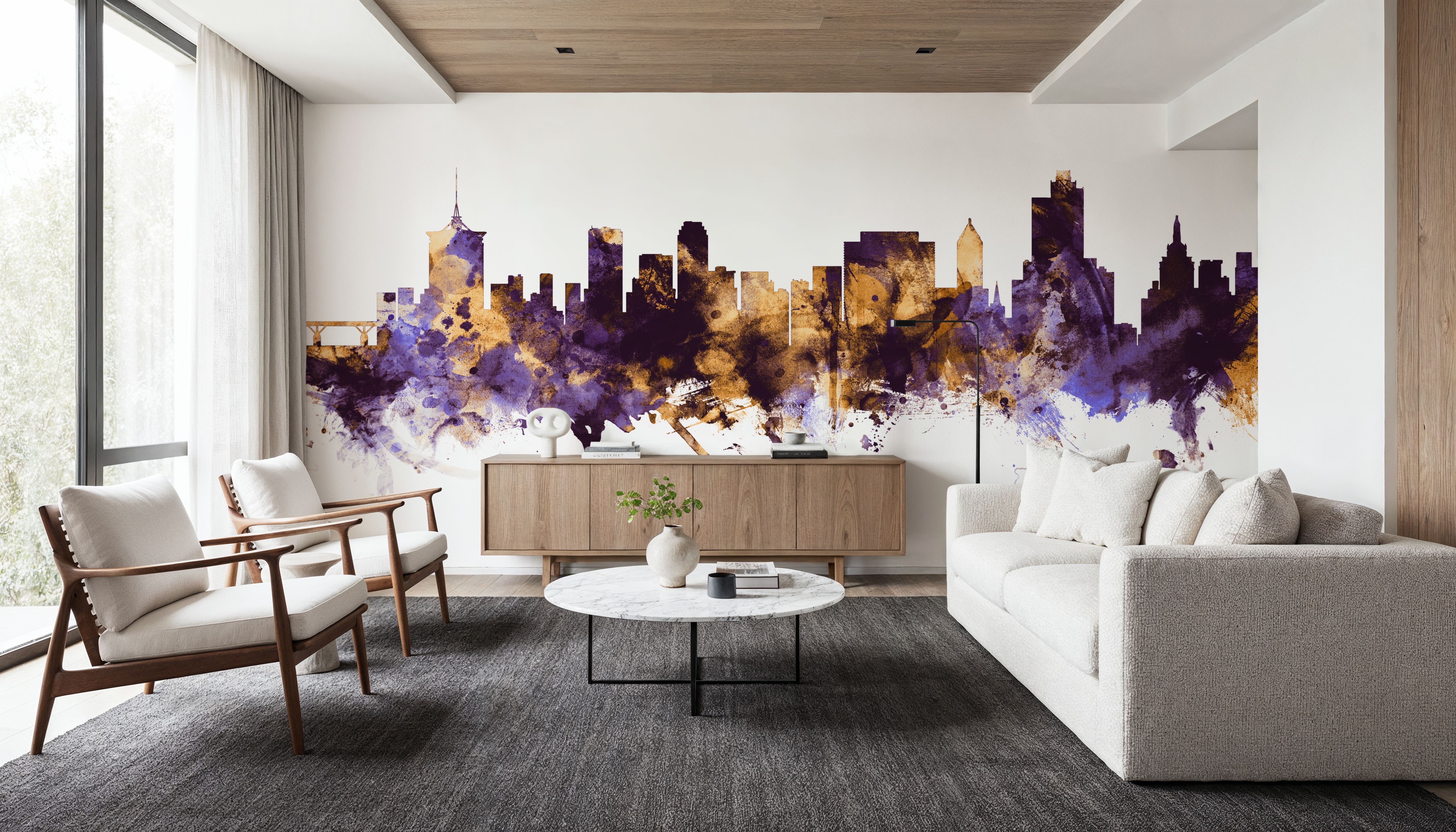 Tulsa Oklahoma Skyline Purple & Gold