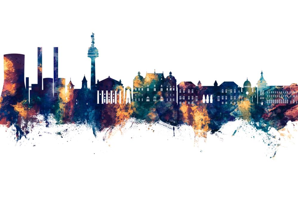 Galaţi Romania Skyline Blue & Bronze